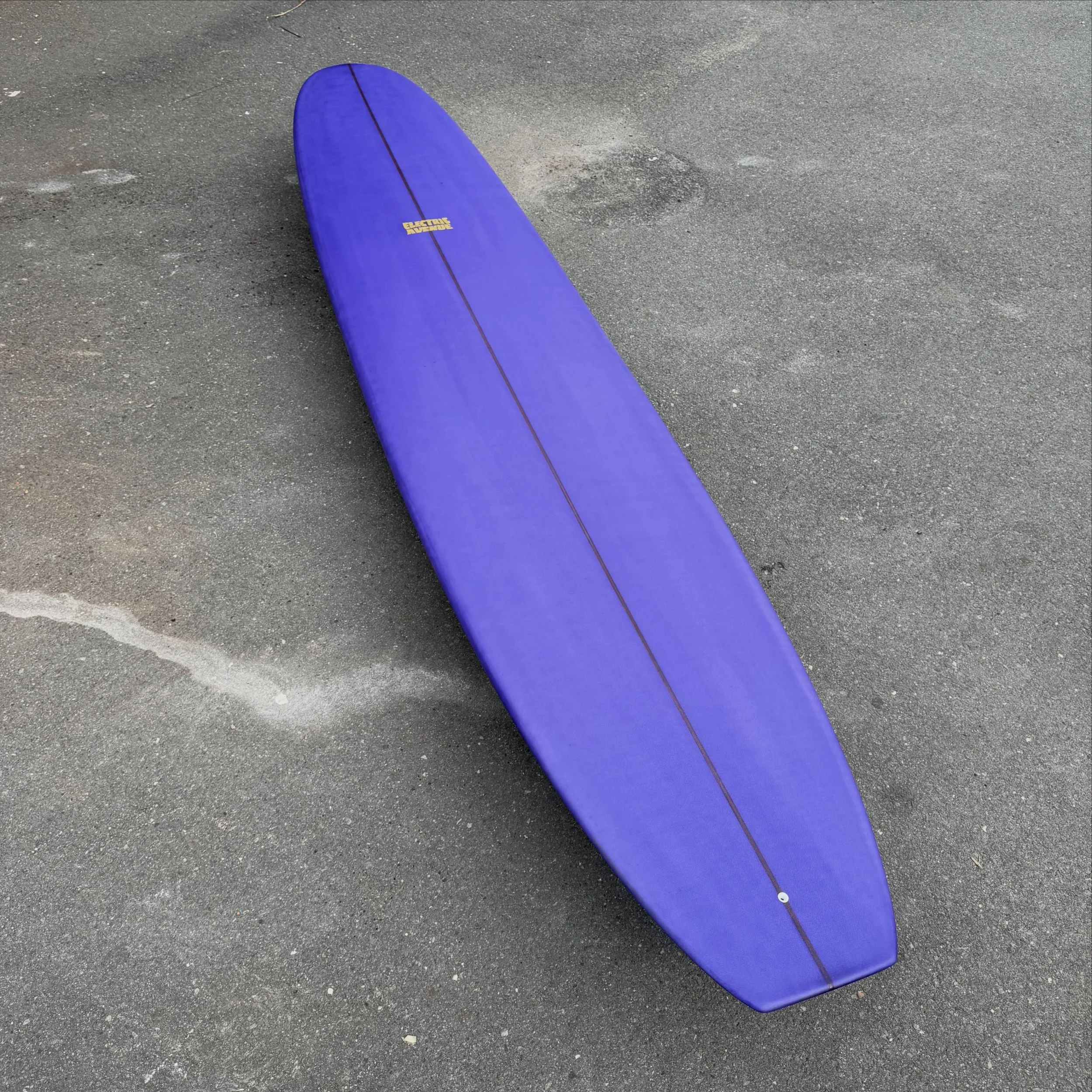 ~ 9'4 x 22 3/4 x 2 7/8 ~ 

Custom purple NoseRider for Rosie &amp; James