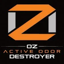 Logo of OZ Active Odor Destroyer with stylized orange "Z" on black background.