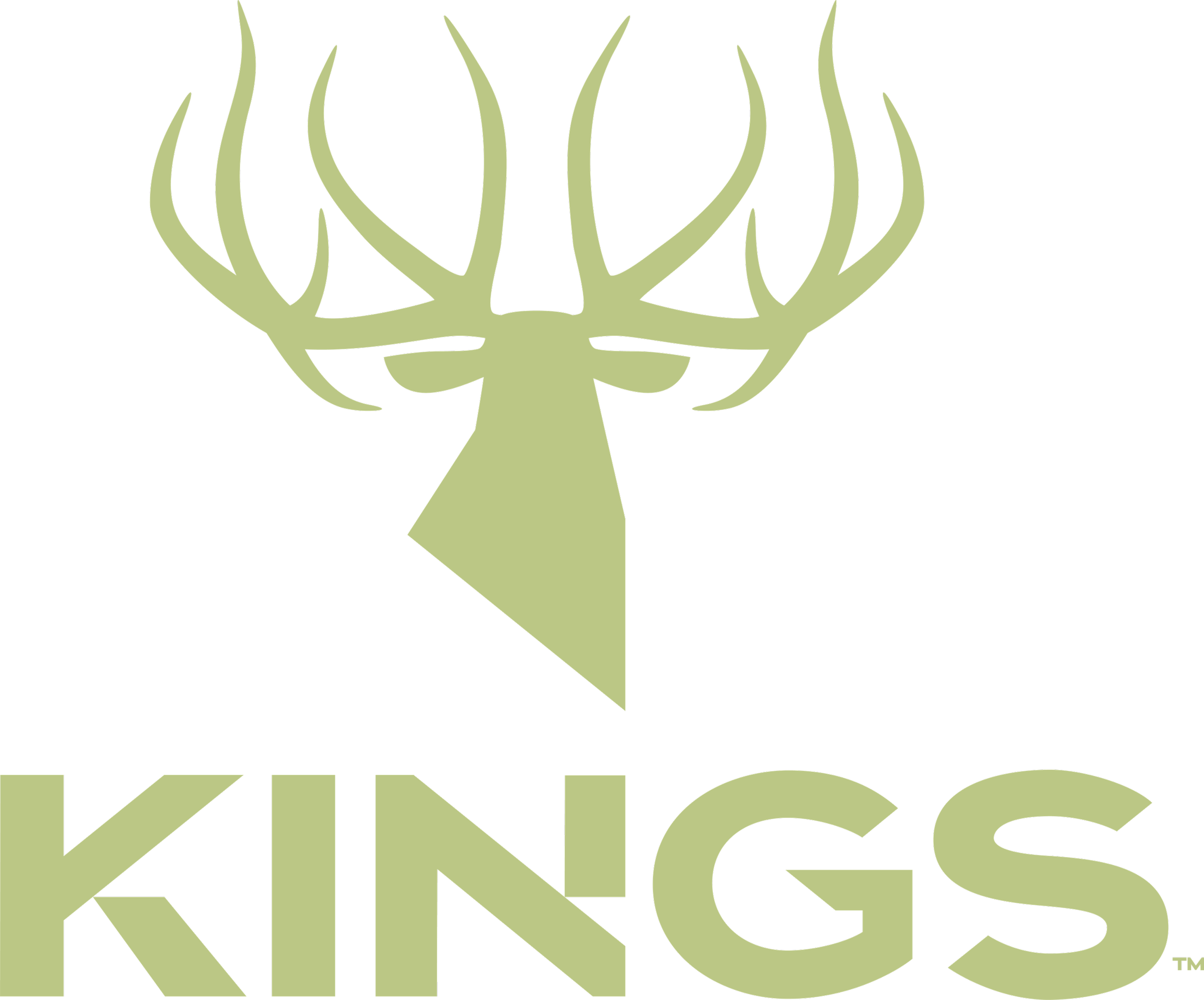 Stylized deer head logo with antlers, above the word 'KINGS' in green.