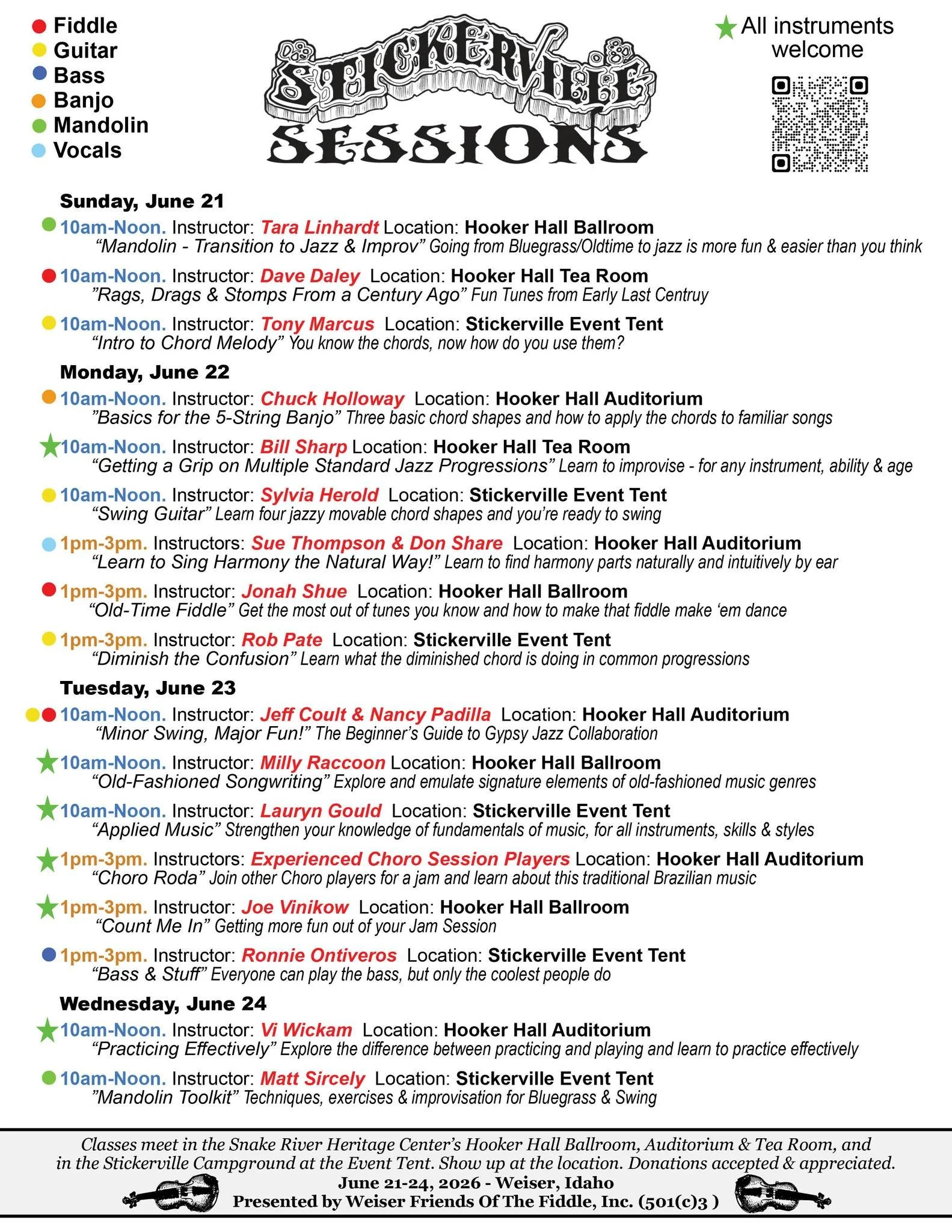 Stickerville Sessions - Announcing this year's workshops!