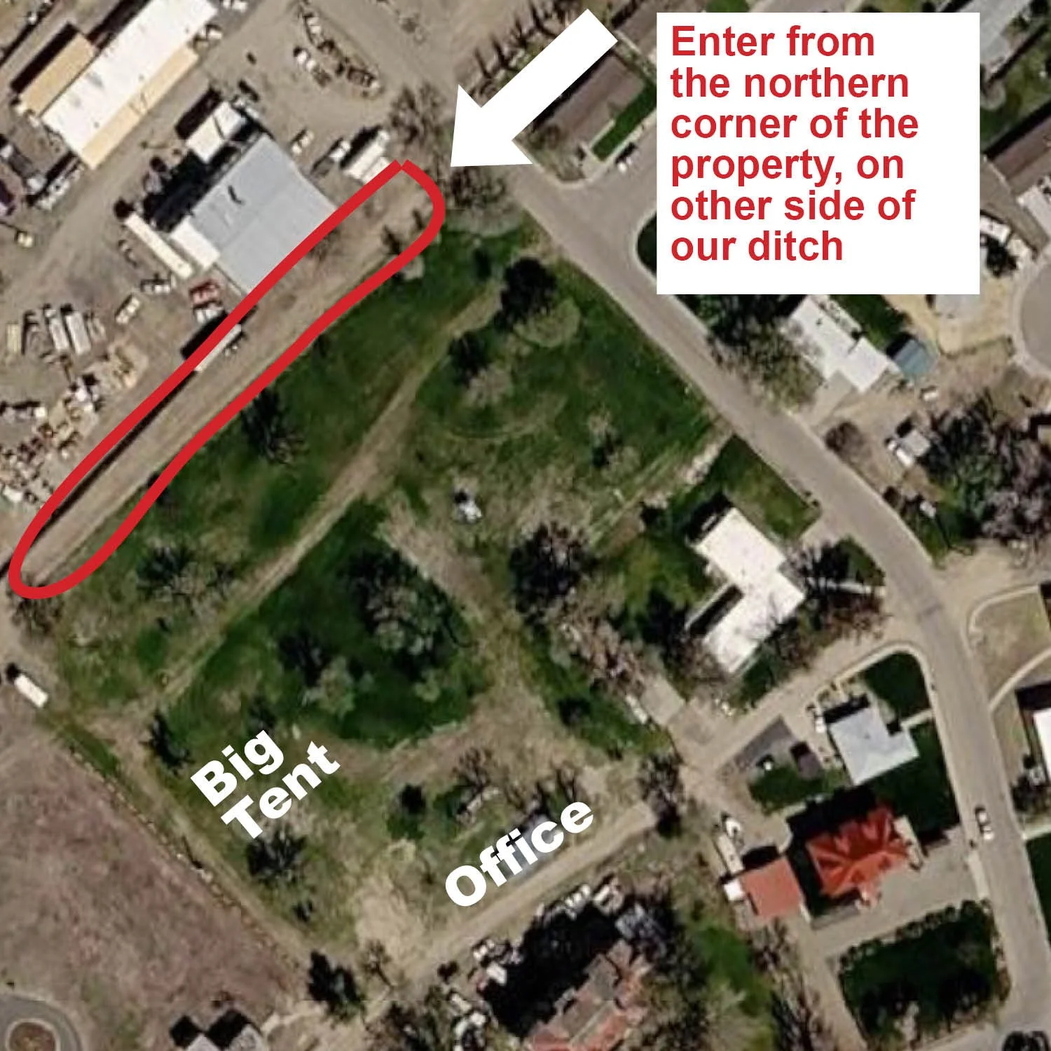 If you didn&rsquo;t know, Stickerville owns the strip to the north of the ditch. It doesn&rsquo;t have much tree cover, but if you have a large-ish RV (under 24 feet but still big) maybe consider giving that plot a try!