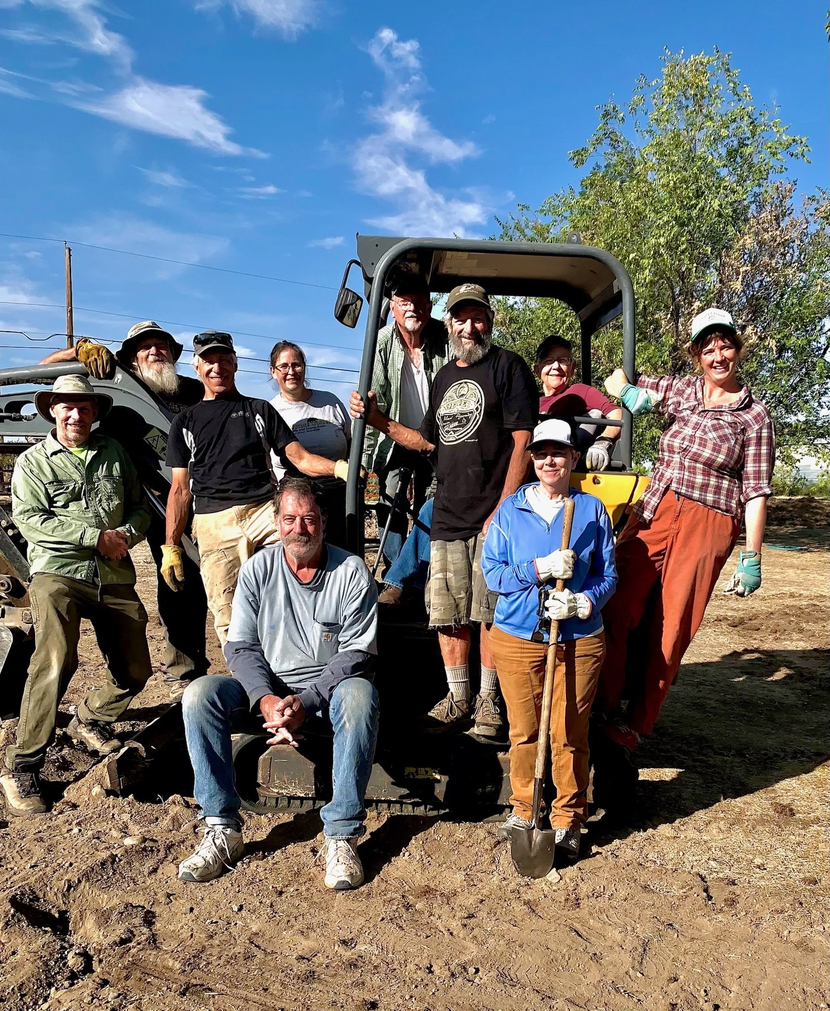 Work party volunteers who installed water and power to the build site: Keith Walklet, Dave Jensen, Jeff Fereday, Mike Conner, Zondra Skertich, Bill Siems, Steve Jakubowics, Marsha Schoeffler, Kay Hummel & Kate Little