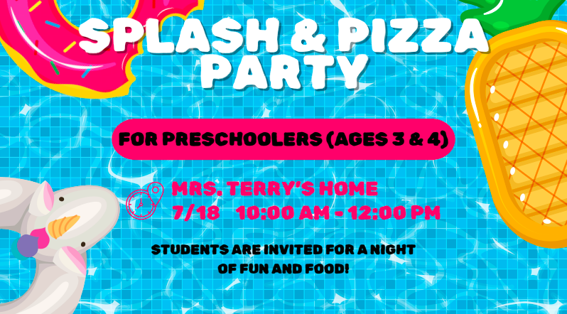 Preschool Pizza &amp; Splash Party&nbsp;