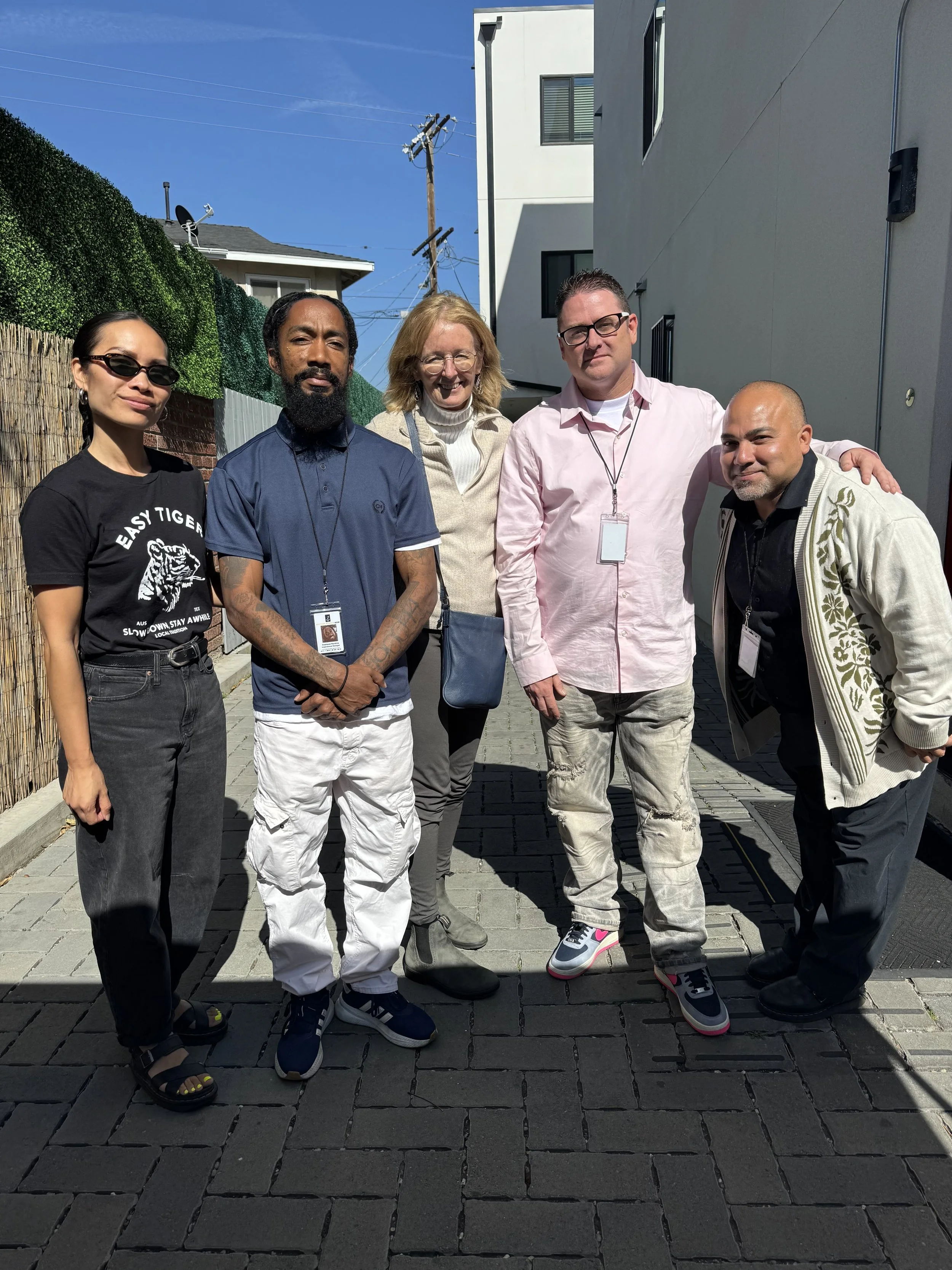 Heart Forward visiting a site with Victory Starts Now staff