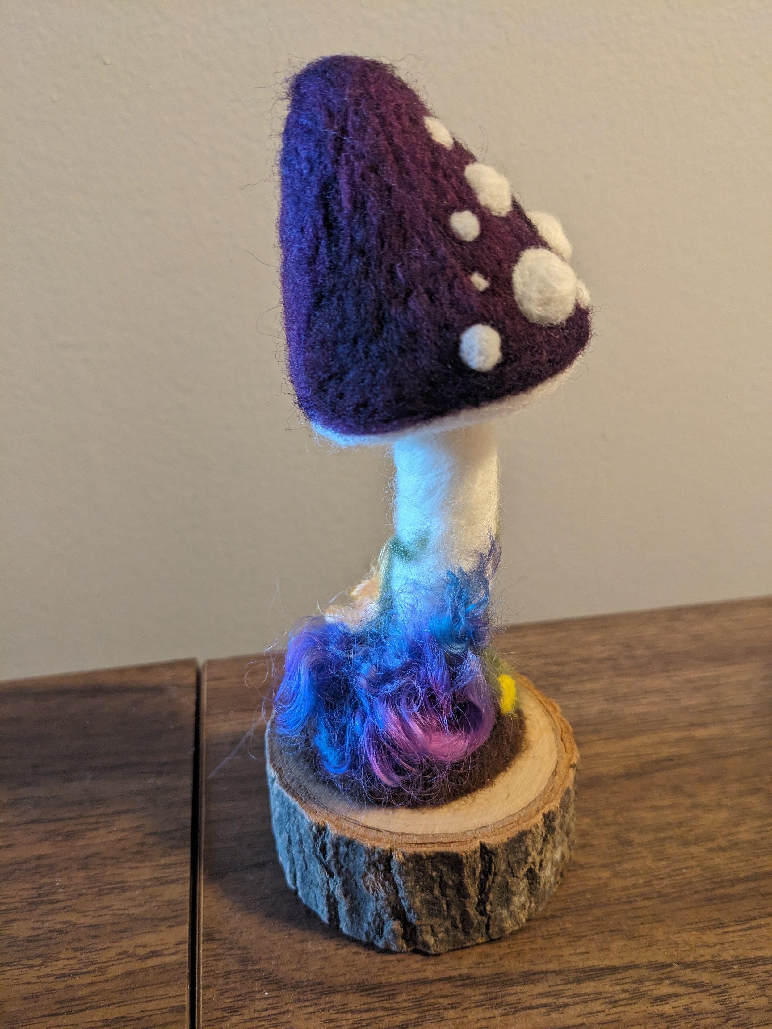 Purple Needle felted mushroom