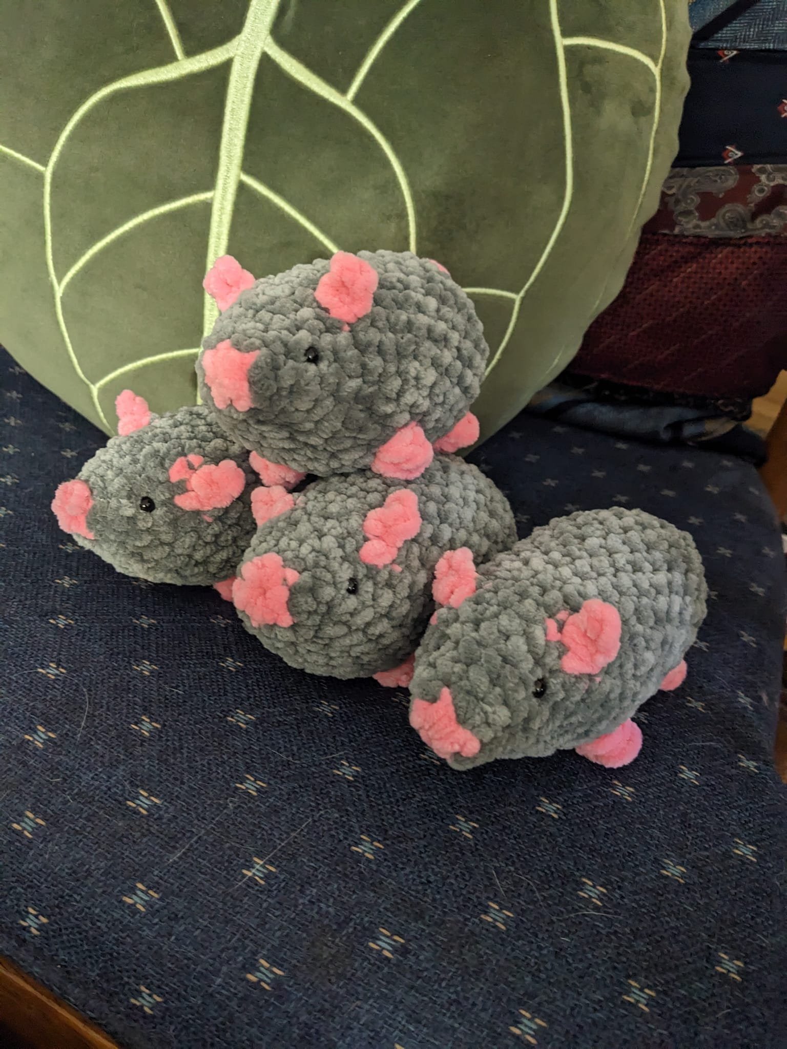 crochet gray rats
