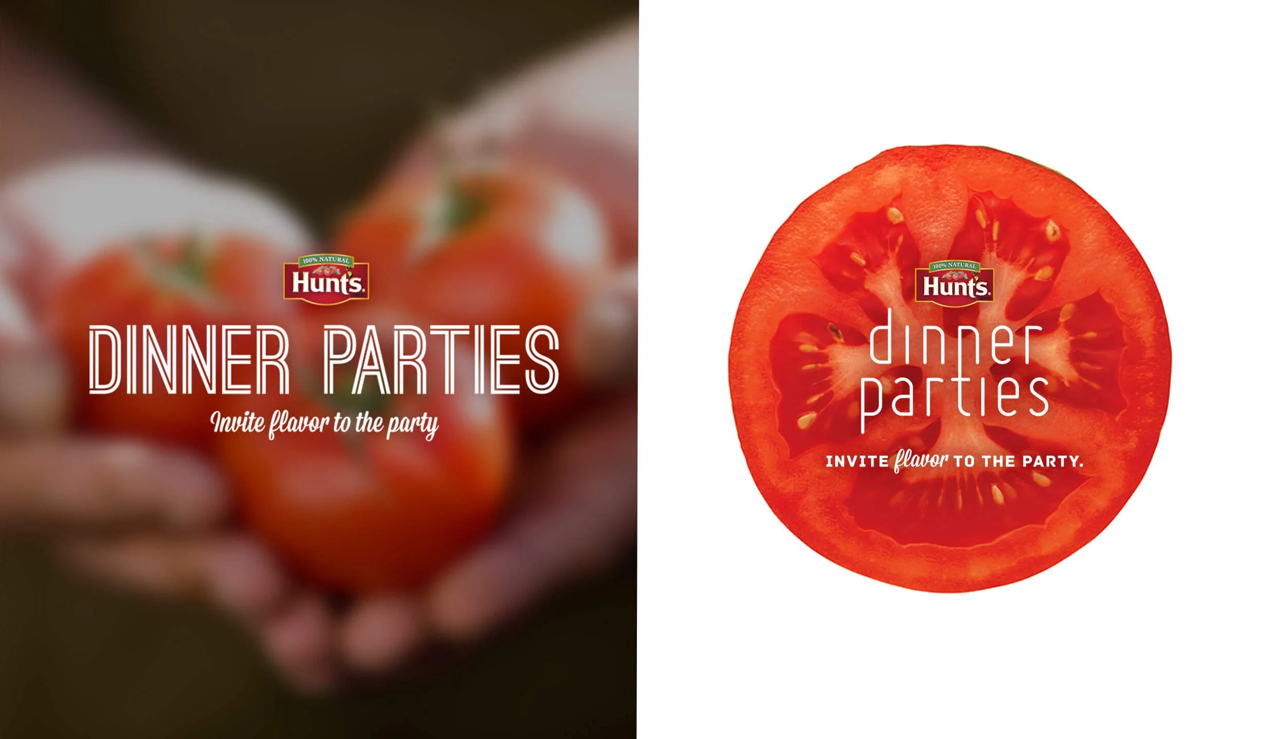 Logos for Hunt's Tomatoes "Dinner Parties" Promotion, Conagra Brands