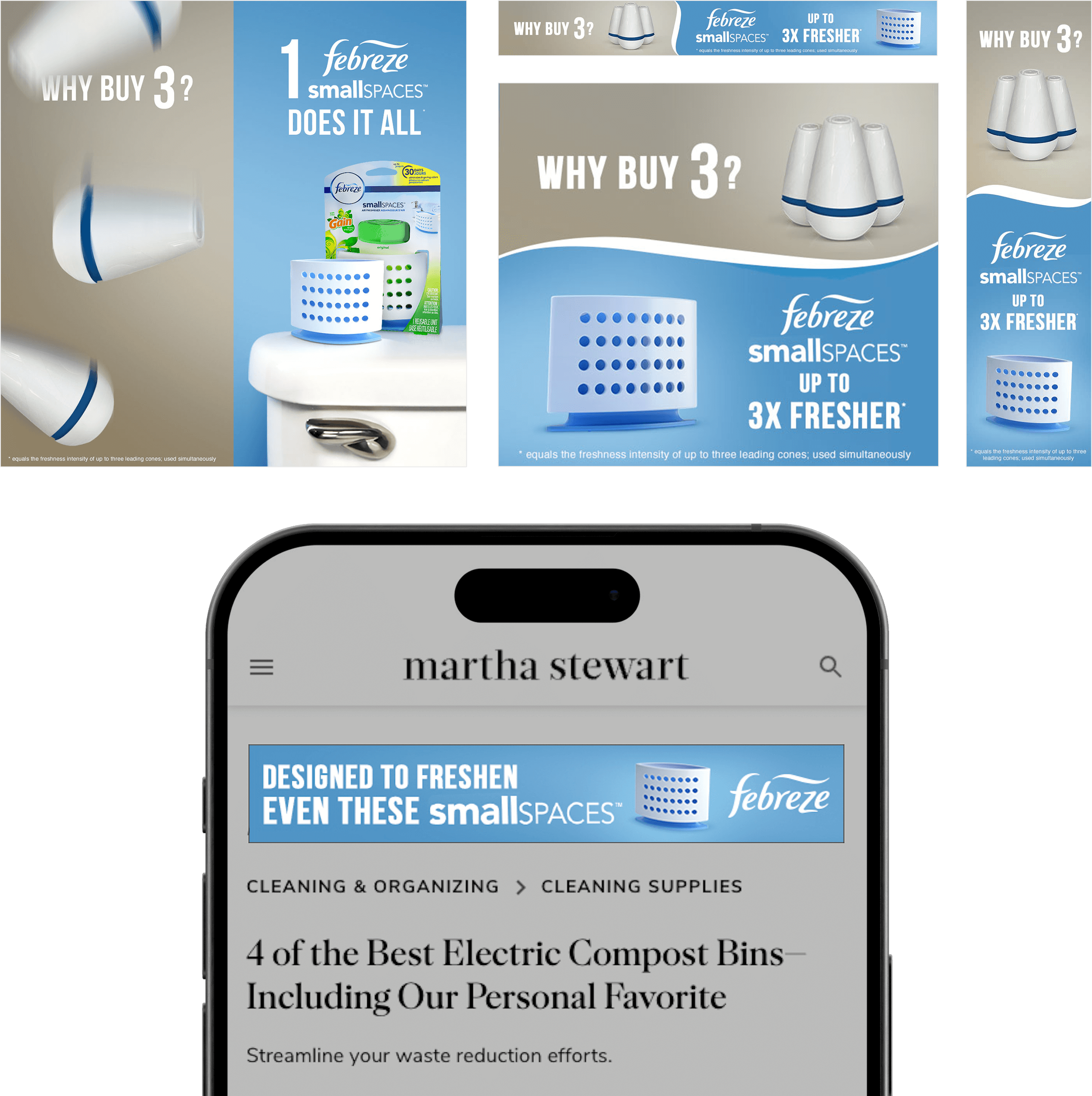 Febreze Small Spaces Animated Web Banners, P&G