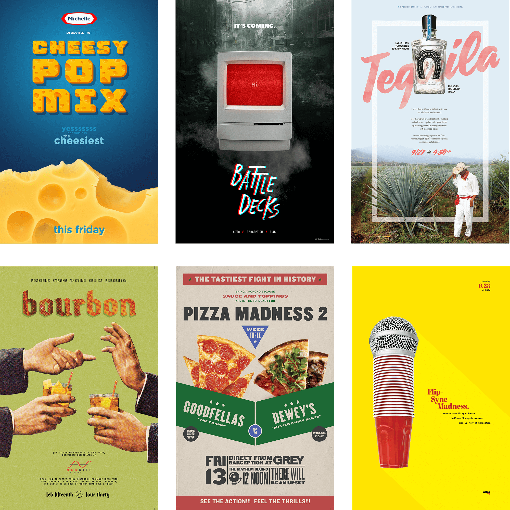 Sample of "Agency Culture" Event Posters—because work is more fun when you make it fun.