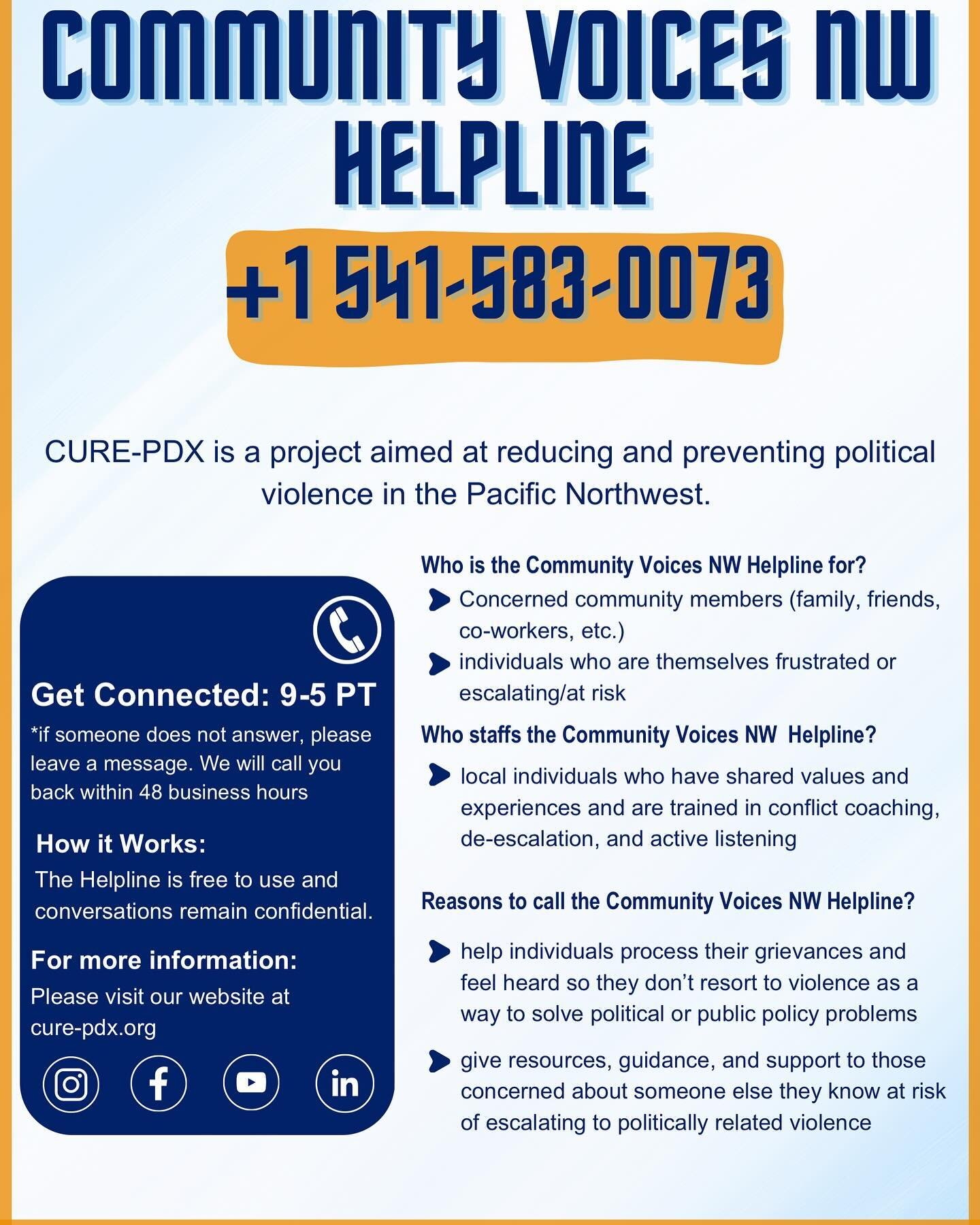 If you or someone you care about is considering using violence to address a political issue that deeply concerns you, please contact us!