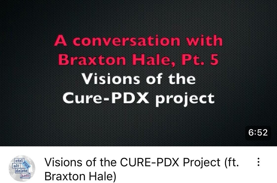 Braxton Hale discussing with Dr @blazakr a vision for what the CURE:PDX project could be ~ our bio has the link to our YouTube channel with the interview: youtu.be/OUGW2NqyoWY?si&hellip;