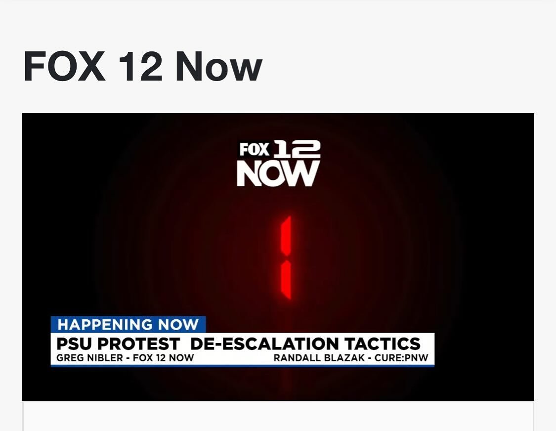 @blazakr spoke earlier today with @fox12oregon about examples of de-escalations that folks in the Portland protest movement, the police &amp; our team are using to allow people to exercise their right to peaceful protest: https://www.kptv.com/news/fo