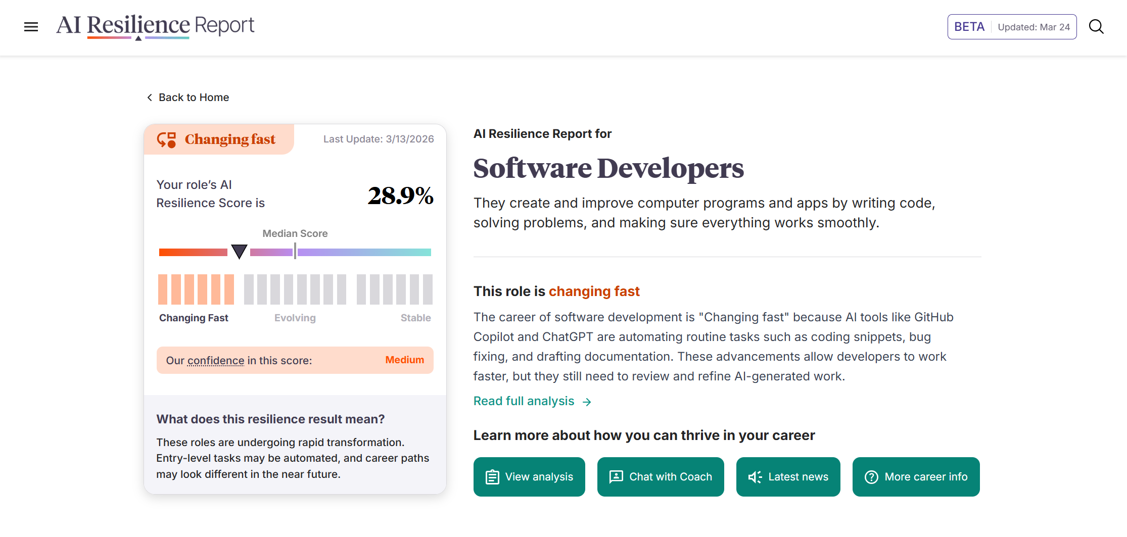 screenshot from the AI Resilience Report