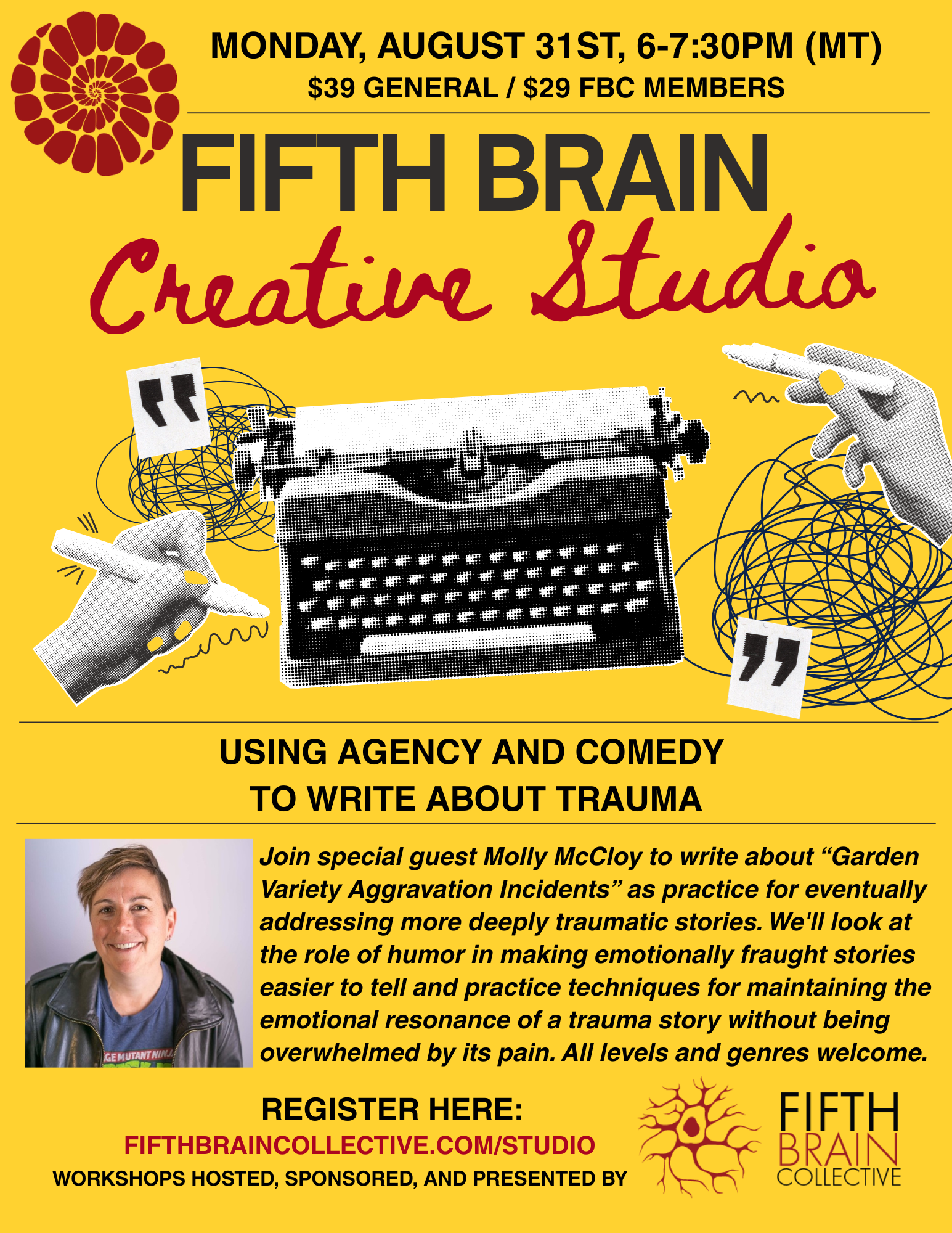 FBC Creative Studio: Using Agency and Comedy to Write about Trauma with Molly McCloy
