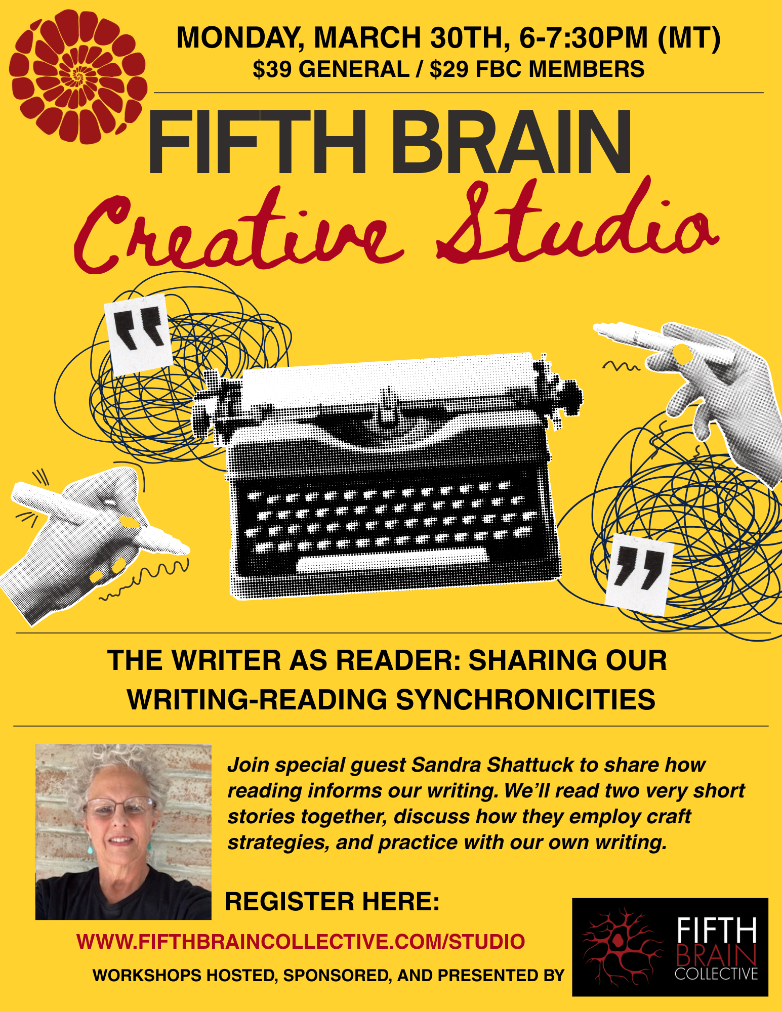 FBC Creative Studio: The Writer as Reader: Sharing our Writing-Reading Synchronicities with Sandra Shattuck