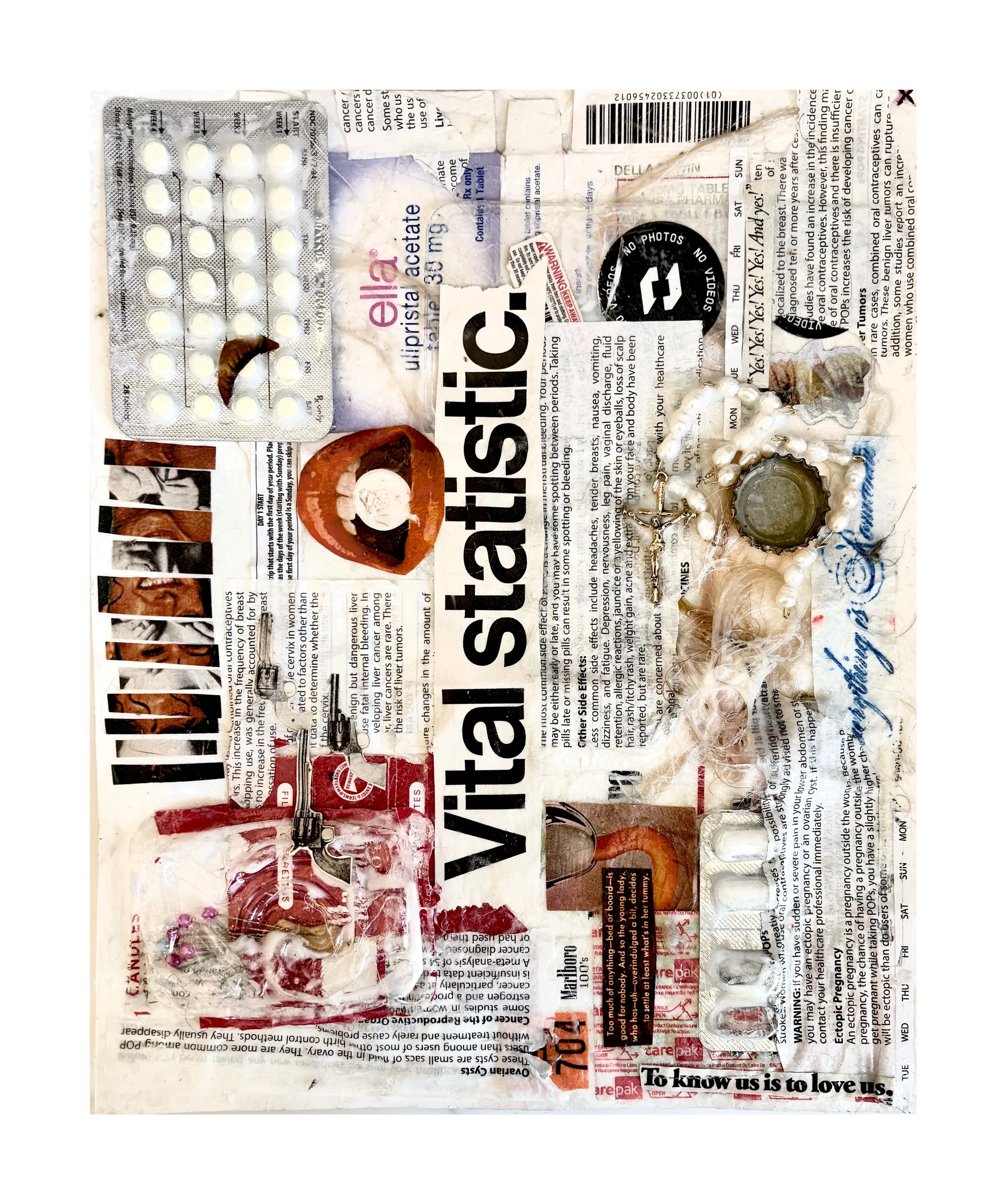 "To know us is to love us" 
handmade collage with found material 2026