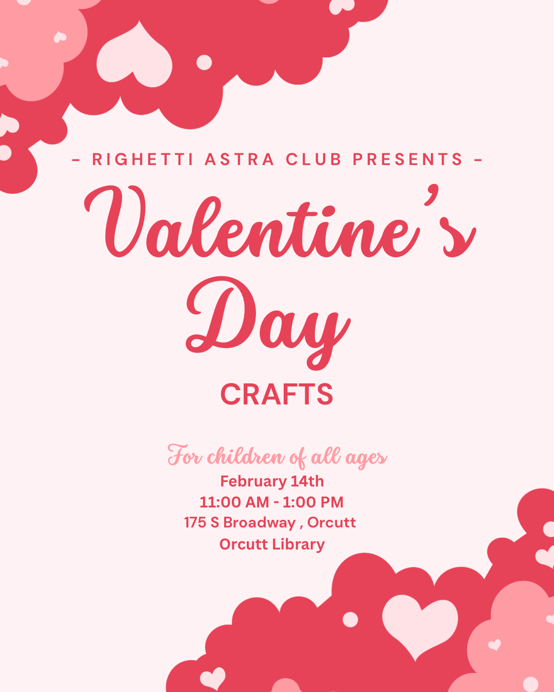 Astra Kids Crafts (All Ages) at Orcutt Library 