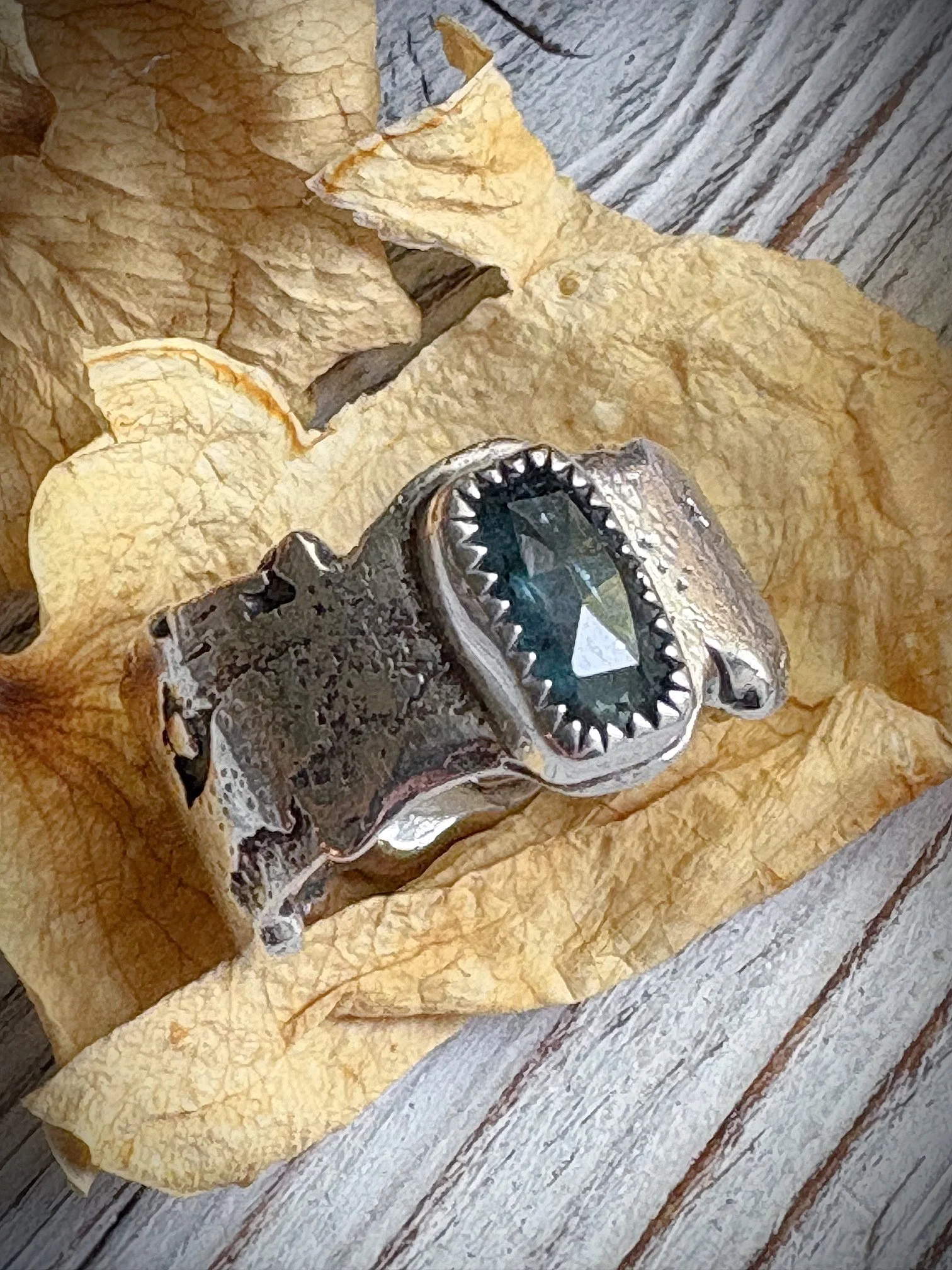Molten Faceted Blue Kyanite Sterling Silver Ring - Sz. 7.5