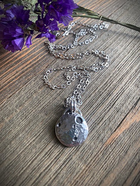 Sterling Silver Full Moon Necklace