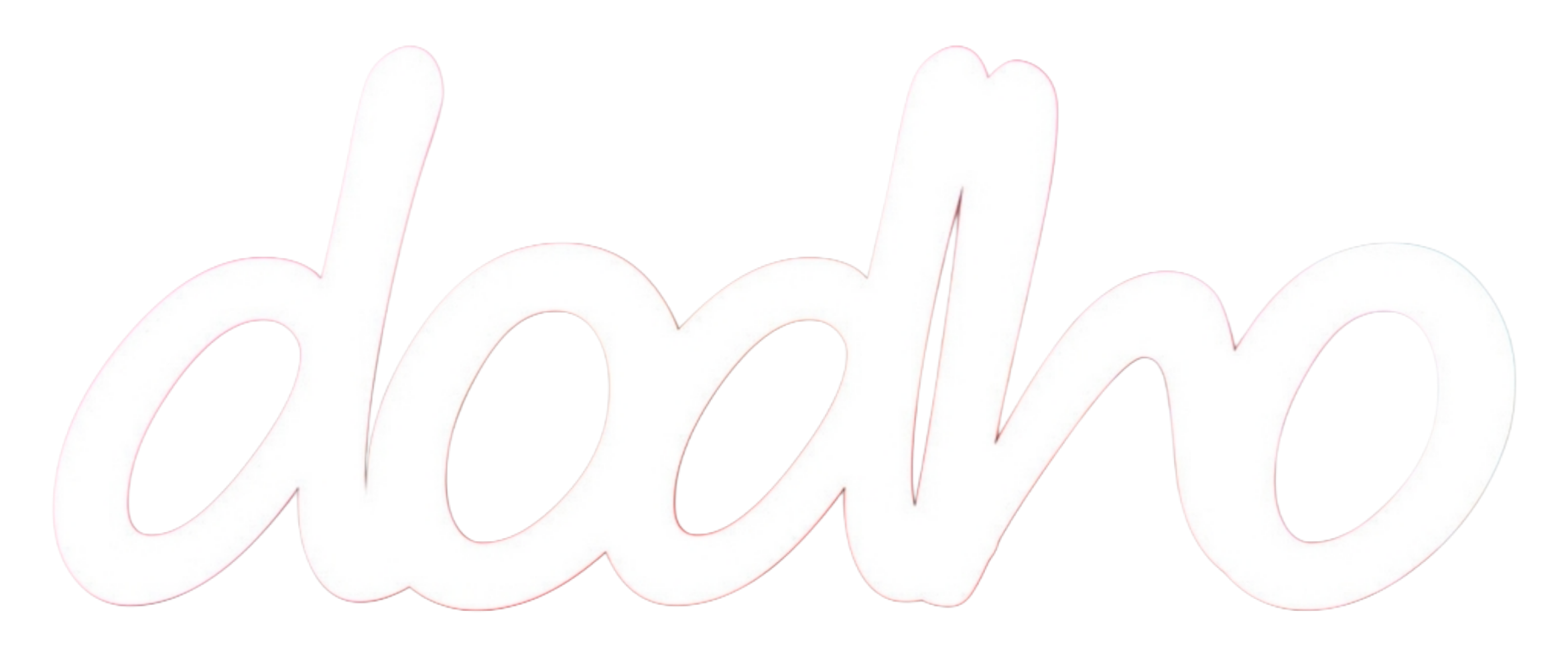 Handwritten text "dodho" on a black background.