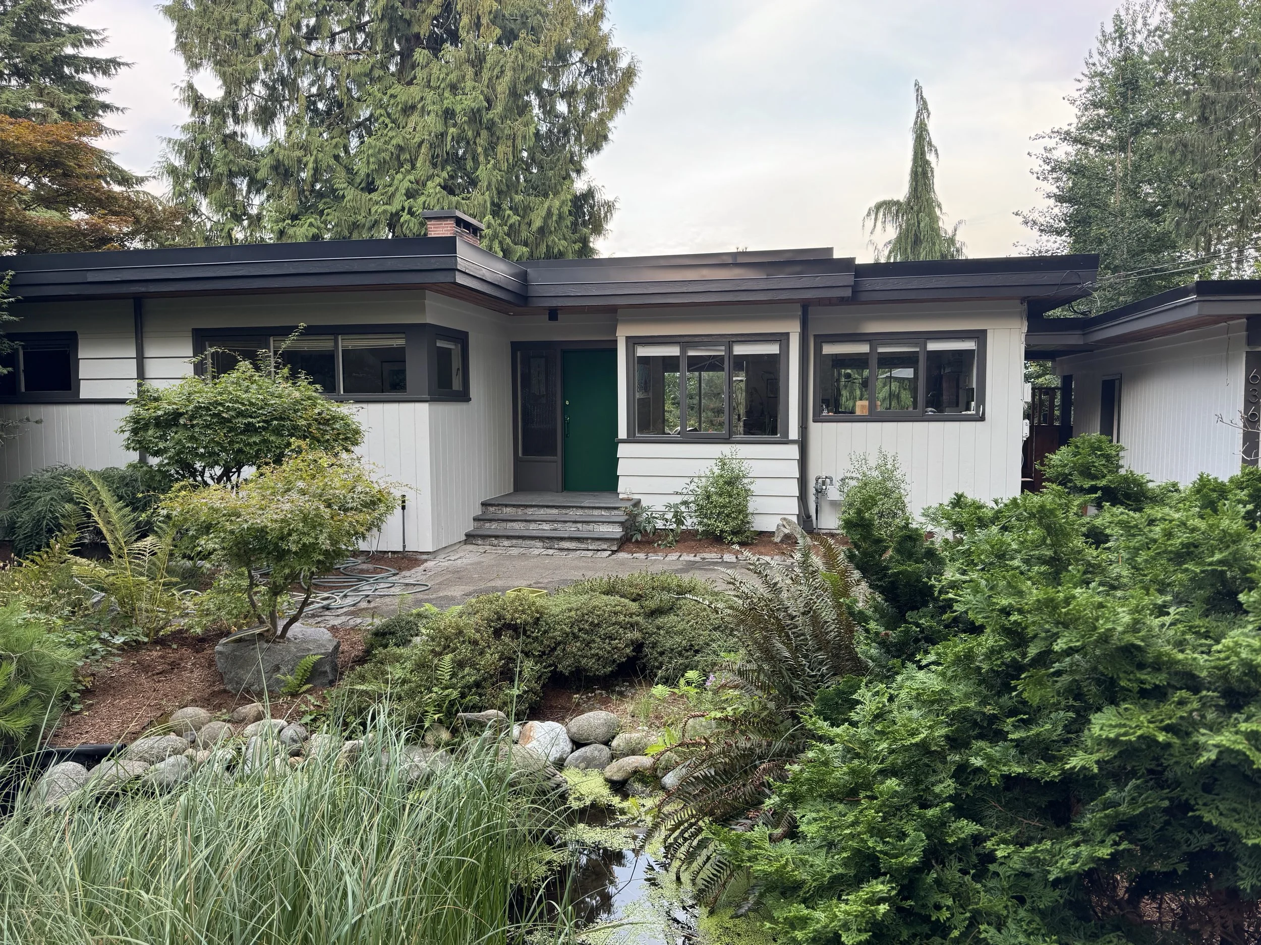 exterior painting, Deep Cove Painters, Deep Cove painting company, green front door