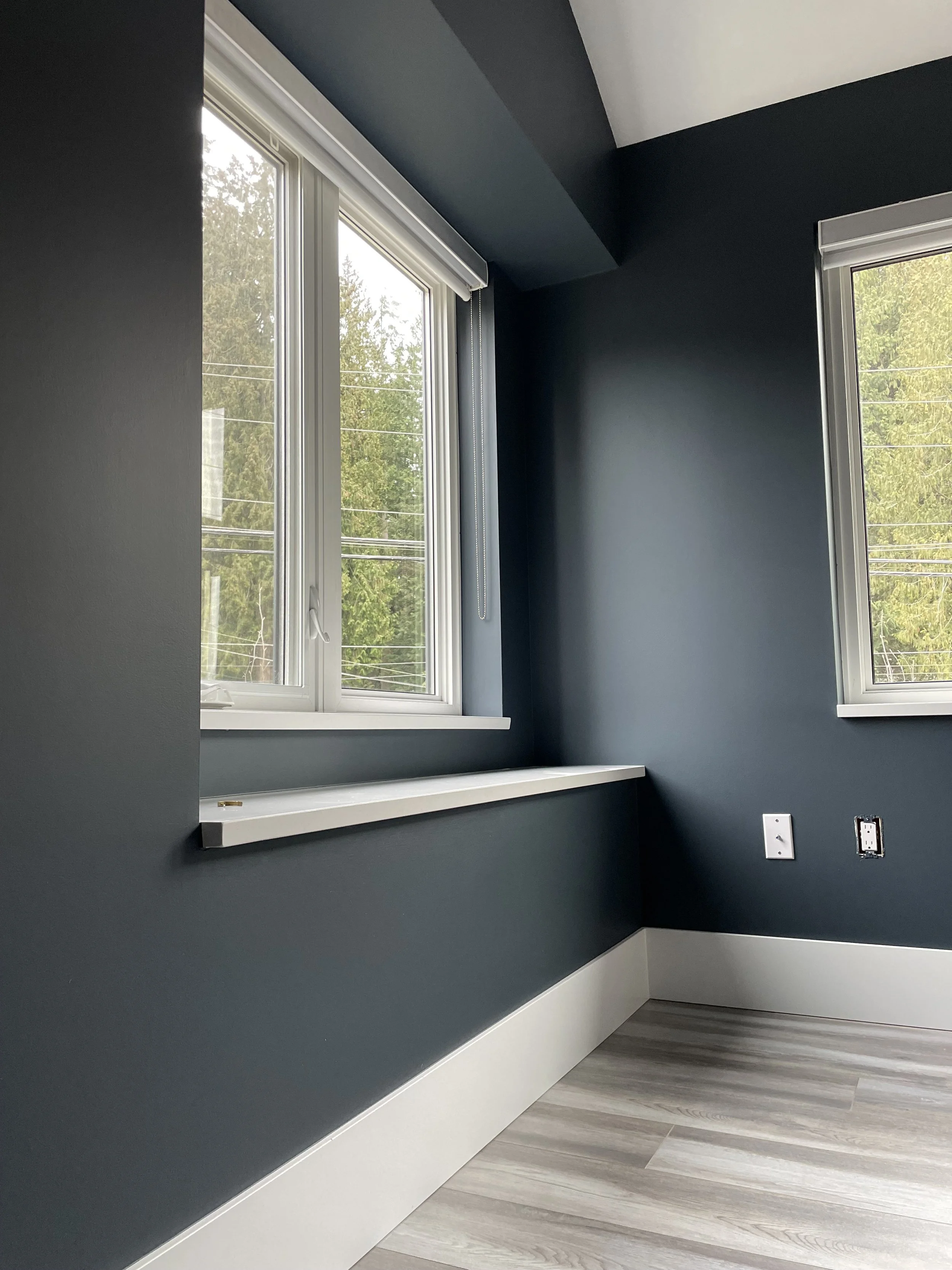 interior painting, North Vancouver painters, full repaint, spray painting trim , Deep cove painters, crisp lines , high end repaint