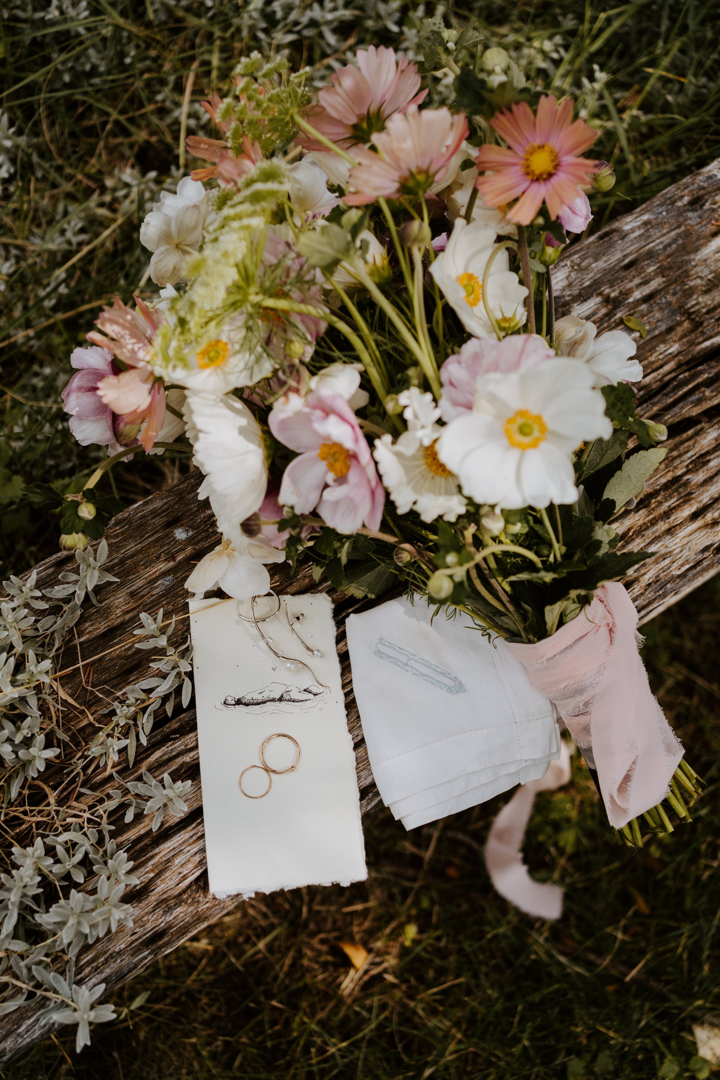 Organic wildflower wedding bouquet 