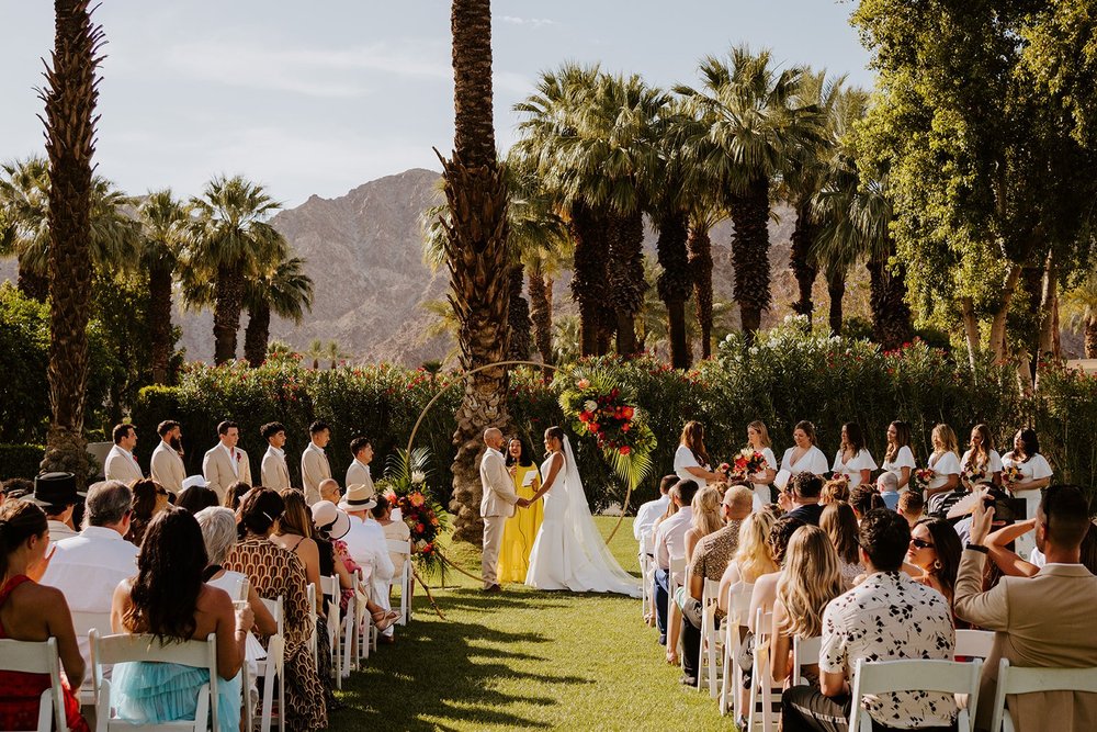 Wedding ceremony at La Quinta Resort in Palm Springs | photo by Tida Svy