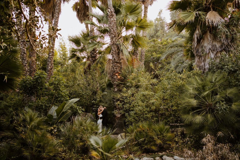 Tropical bride and groom wedding photos, Botanica Oceanside wedding, San Diego wedding venue, photo by TIda Svy, San Diego wedding photographer