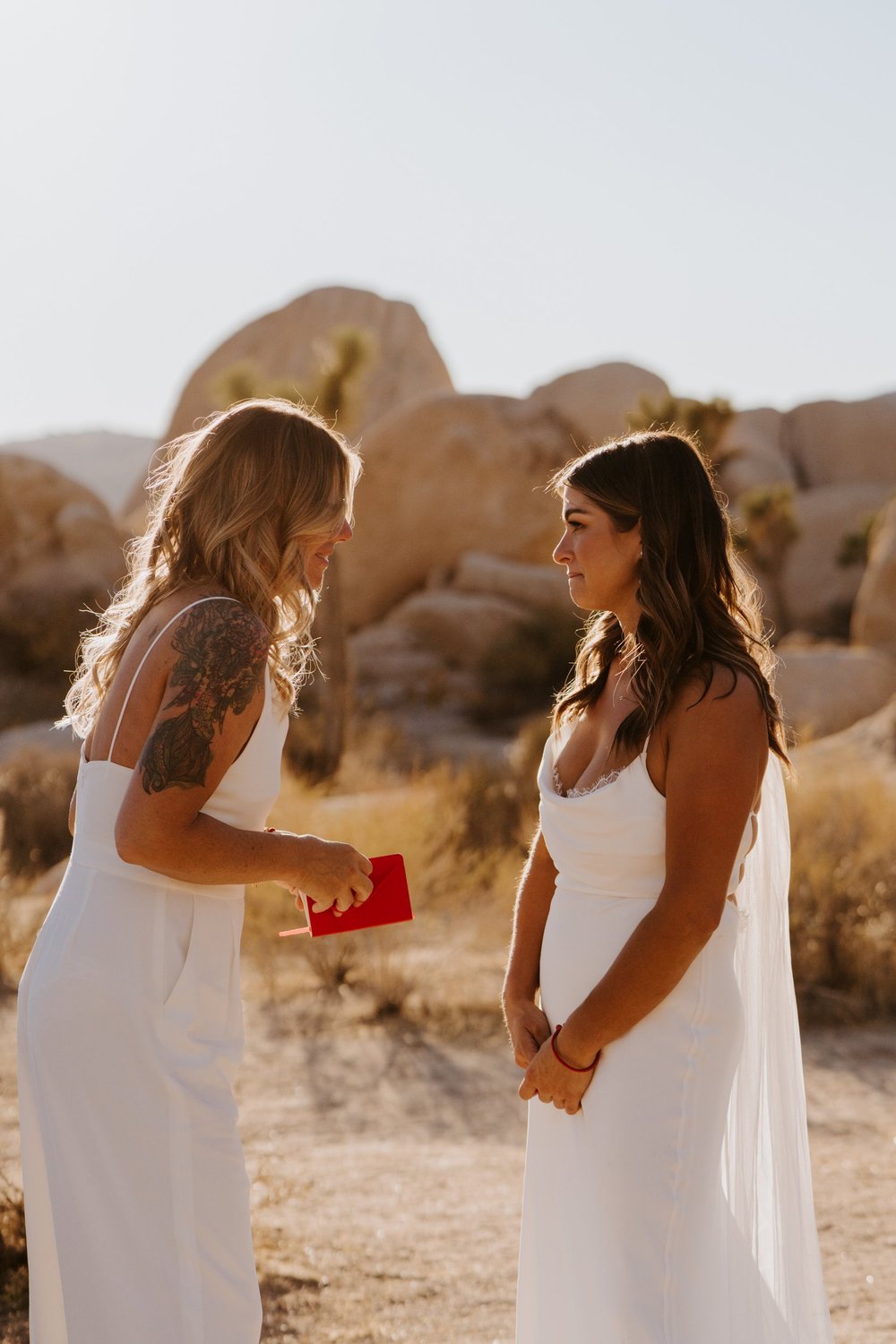 Emotional LGBTQ Joshua Tree National Park elopement, Photo by Tida Svy