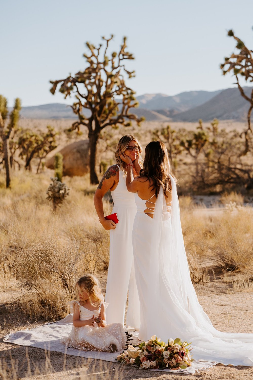 Emotional LGBTQ Joshua Tree National Park elopement, Photo by Tida Svy