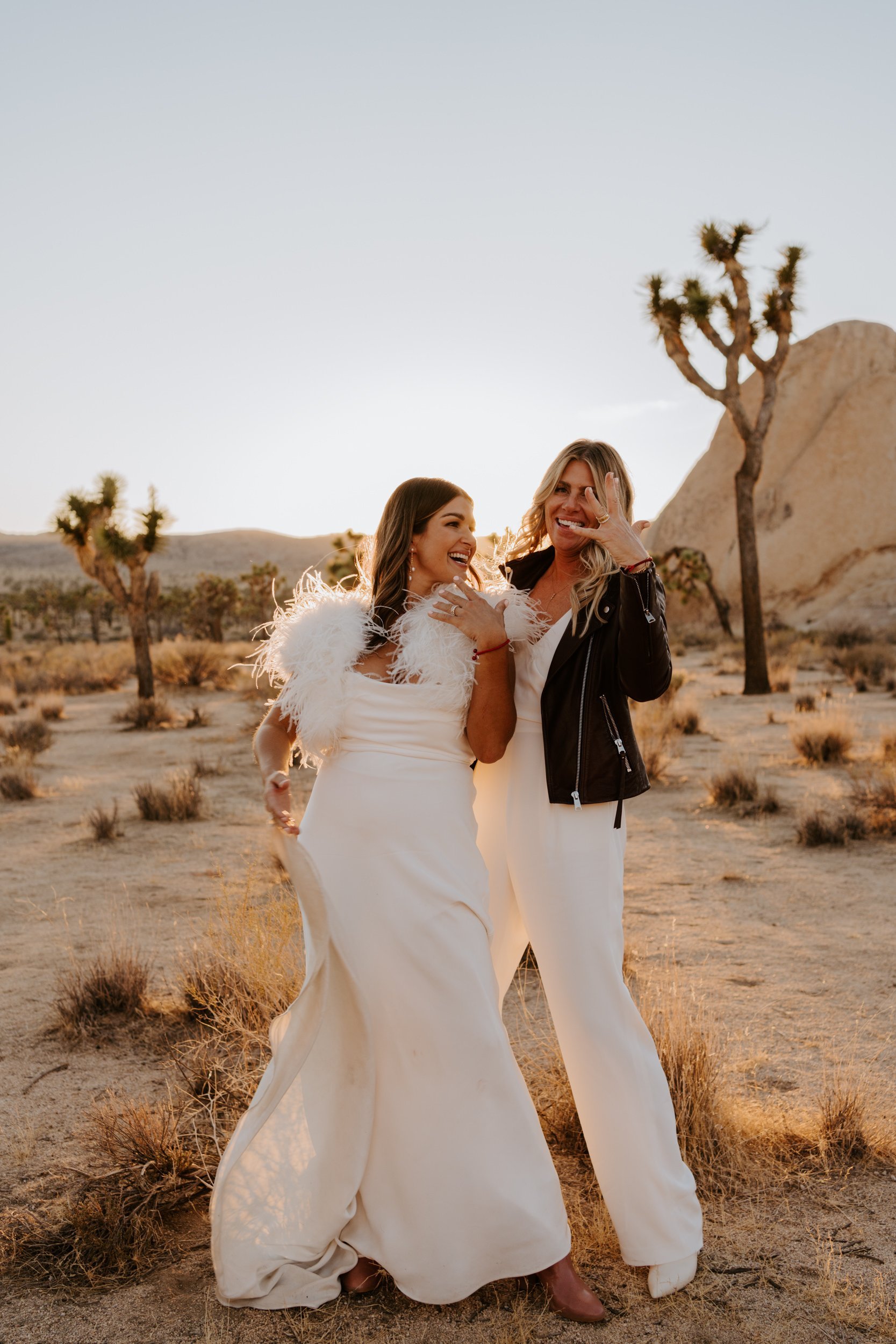 Rock n Roll lesbian couple, lgbtq joshua tree national park elopement, tida svy photography