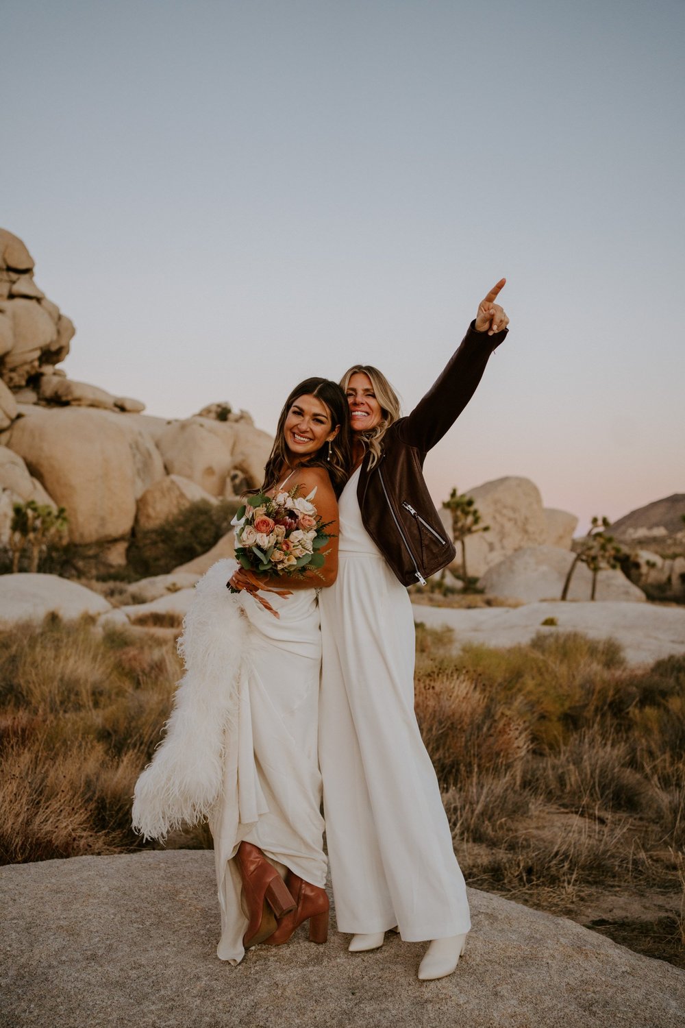 Emotional Joshua Tree desert sunset elopement, LGBTQ friendly wedding photographer, lesbian joshua tree elopement, Tida Svy Photography