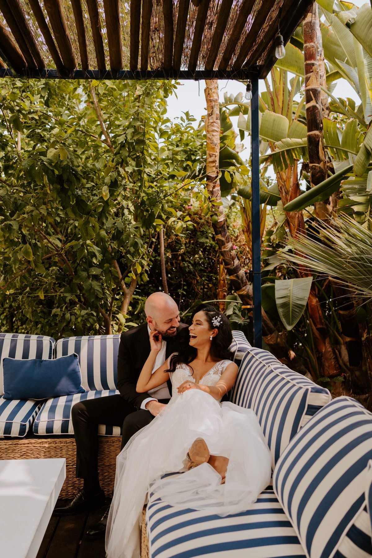 Bride and groom at Holiday House Palm Springs, Photo by Tida Svy, Palm Springs Elopement Photographer