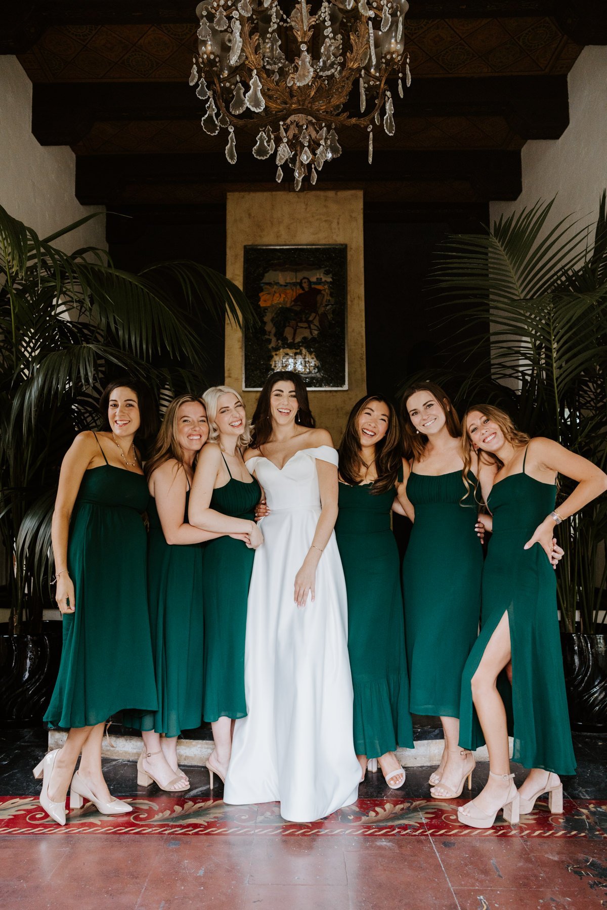 Emerald green bridesmaids dresses, photo by Tida Svy, Los Angeles Wedding Photographer