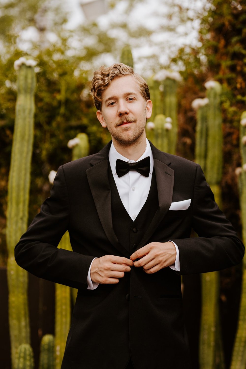 Groom getting ready portrait, photo by Tida Svy, Los Angeles Wedding Photographer