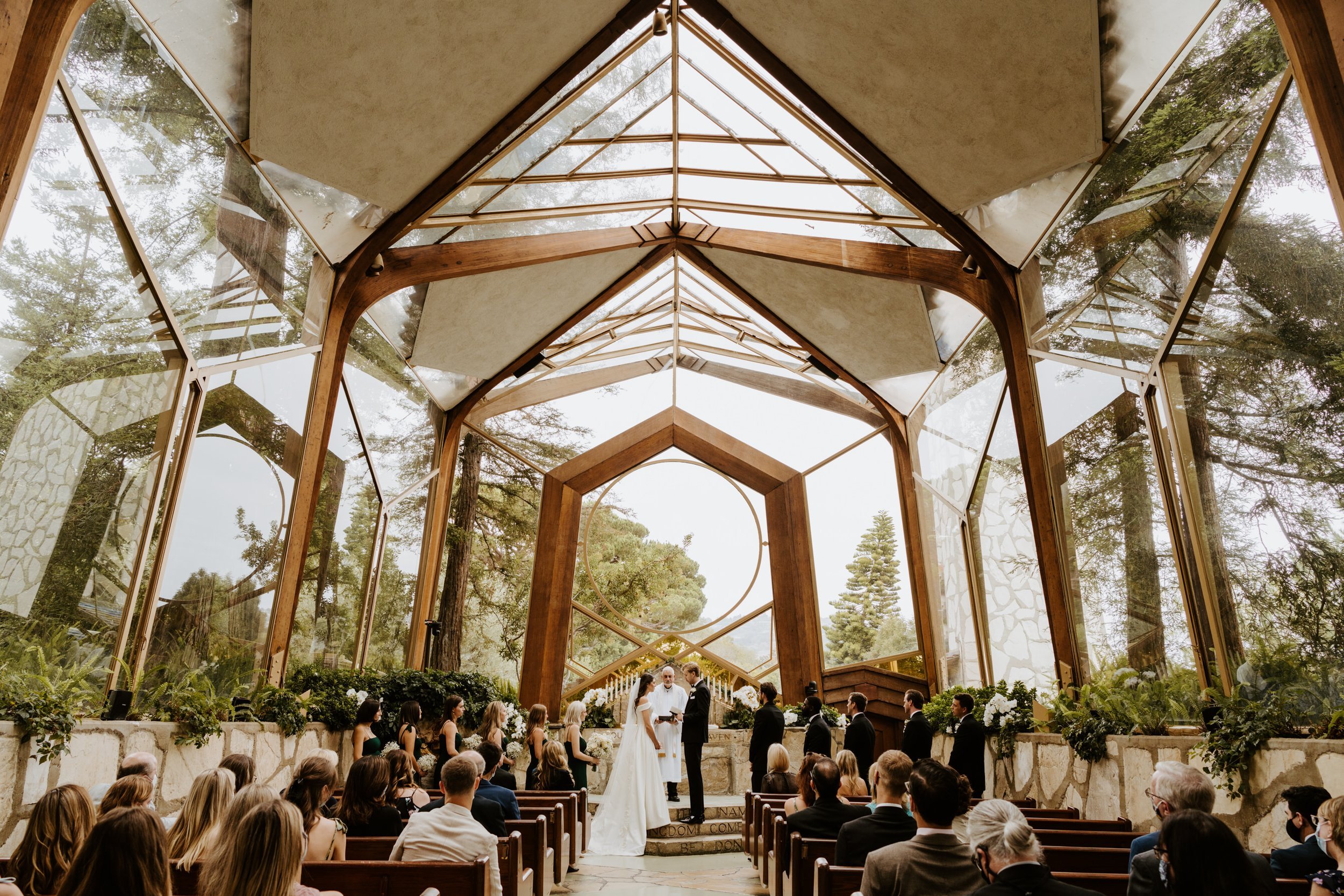 Wedding Ceremony at Wayfarers Chapel, Photo by Tida Svy, Los Angeles Wedding Photographer