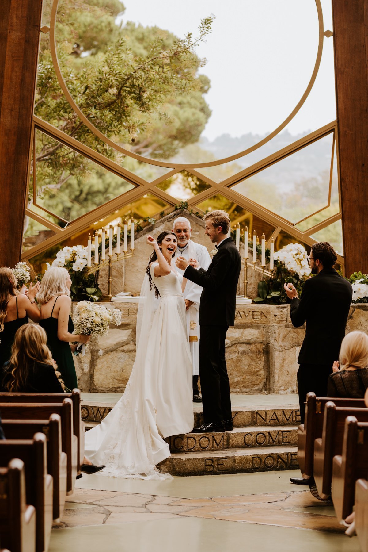 Wedding Ceremony at Wayfarers Chapel, Photo by Tida Svy, Los Angeles Wedding Photographer