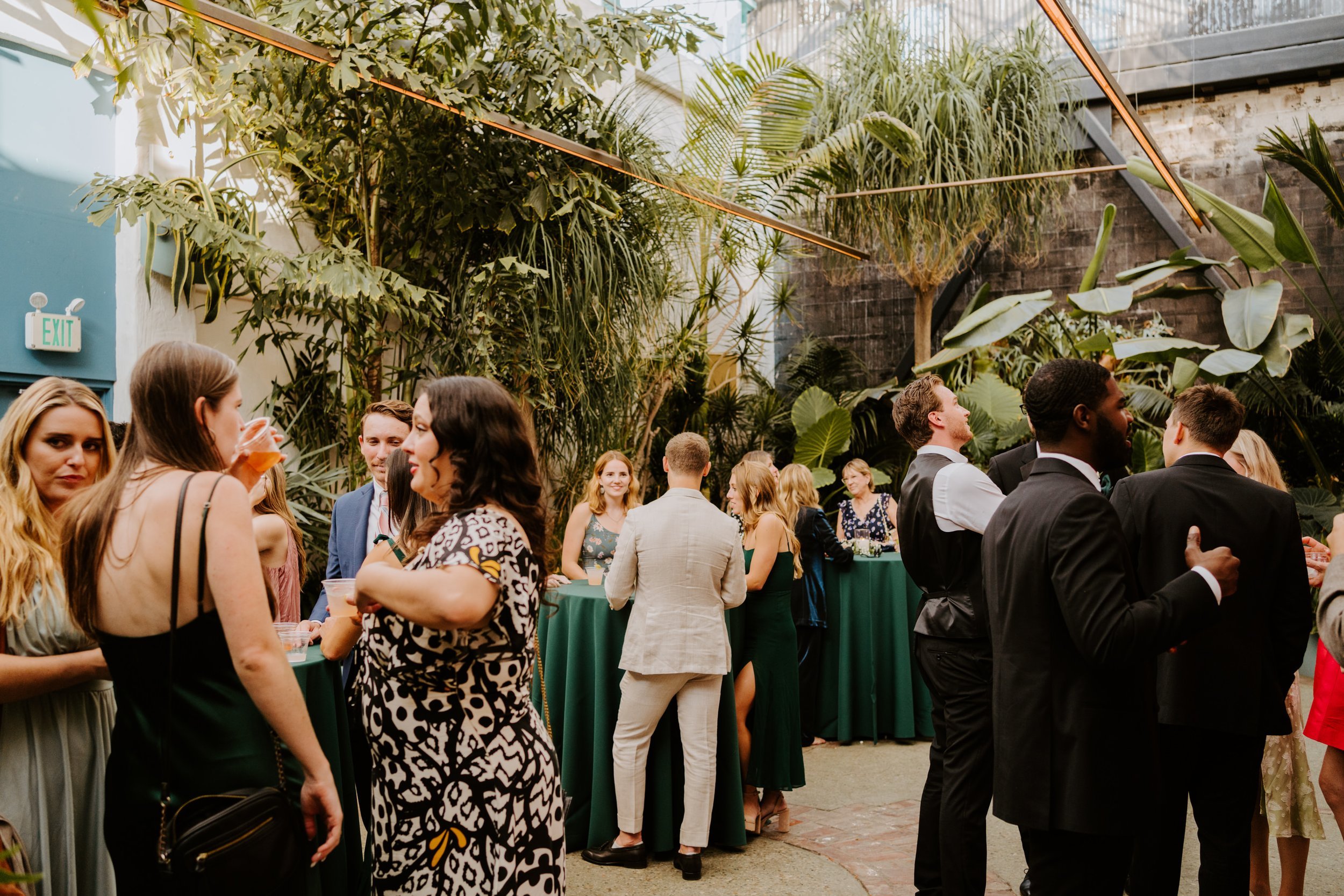 Grass Room DTLA Wedding cocktail hour, photo by tida svy, los angeles wedding photographer