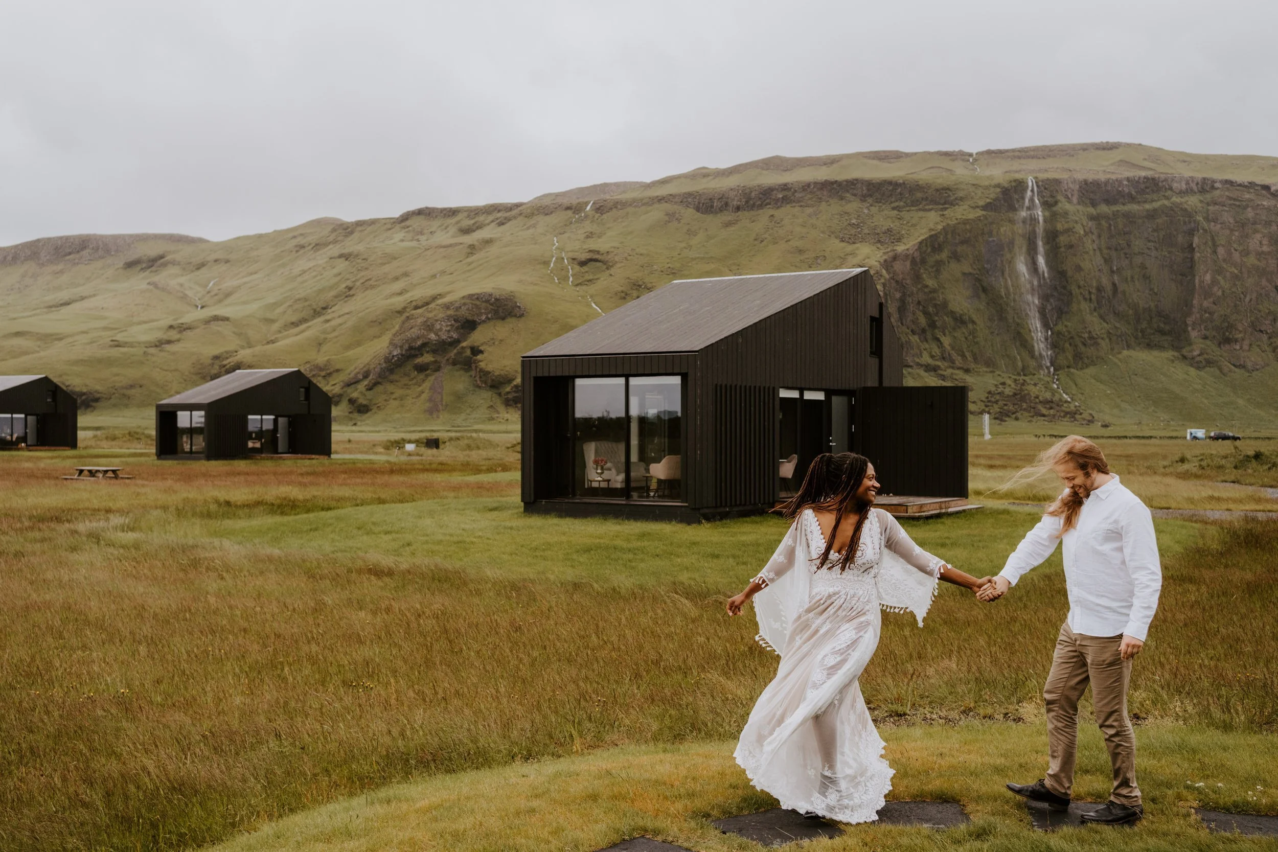 Iceland airbnb elopement near skogafoss falls | iceland elopement photographer | photo by tida svy