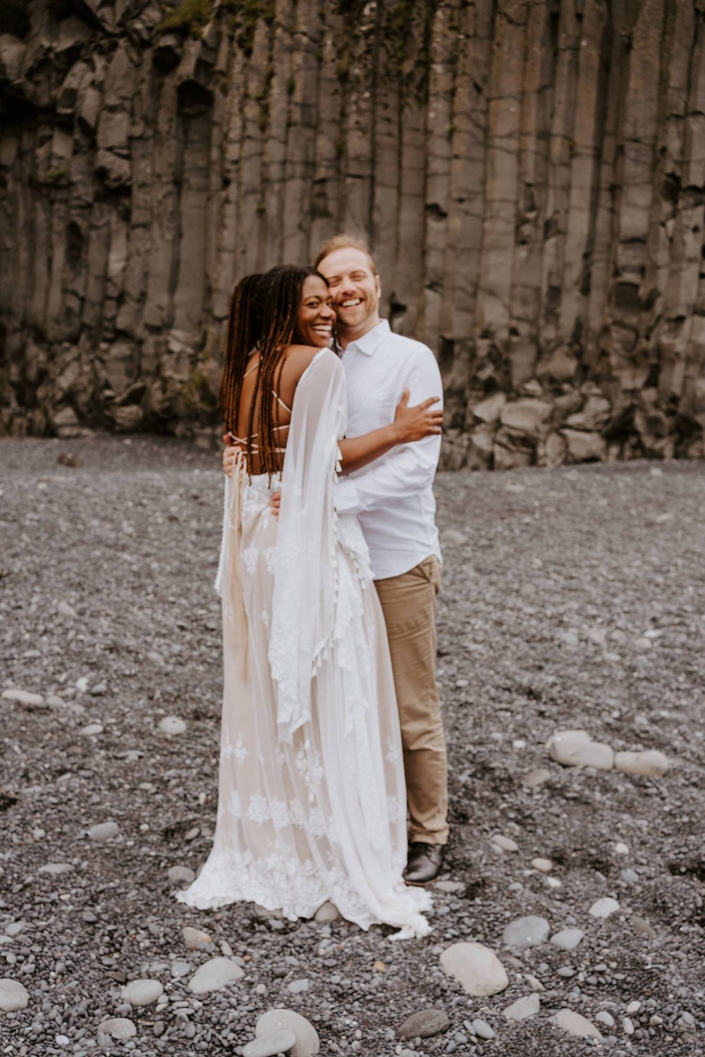 Iceland Black Sand Beach Elopement | Reynisfjara Black Sand Beach Elopement | Iceland Elopement Photographer | Photo by Tida Svy