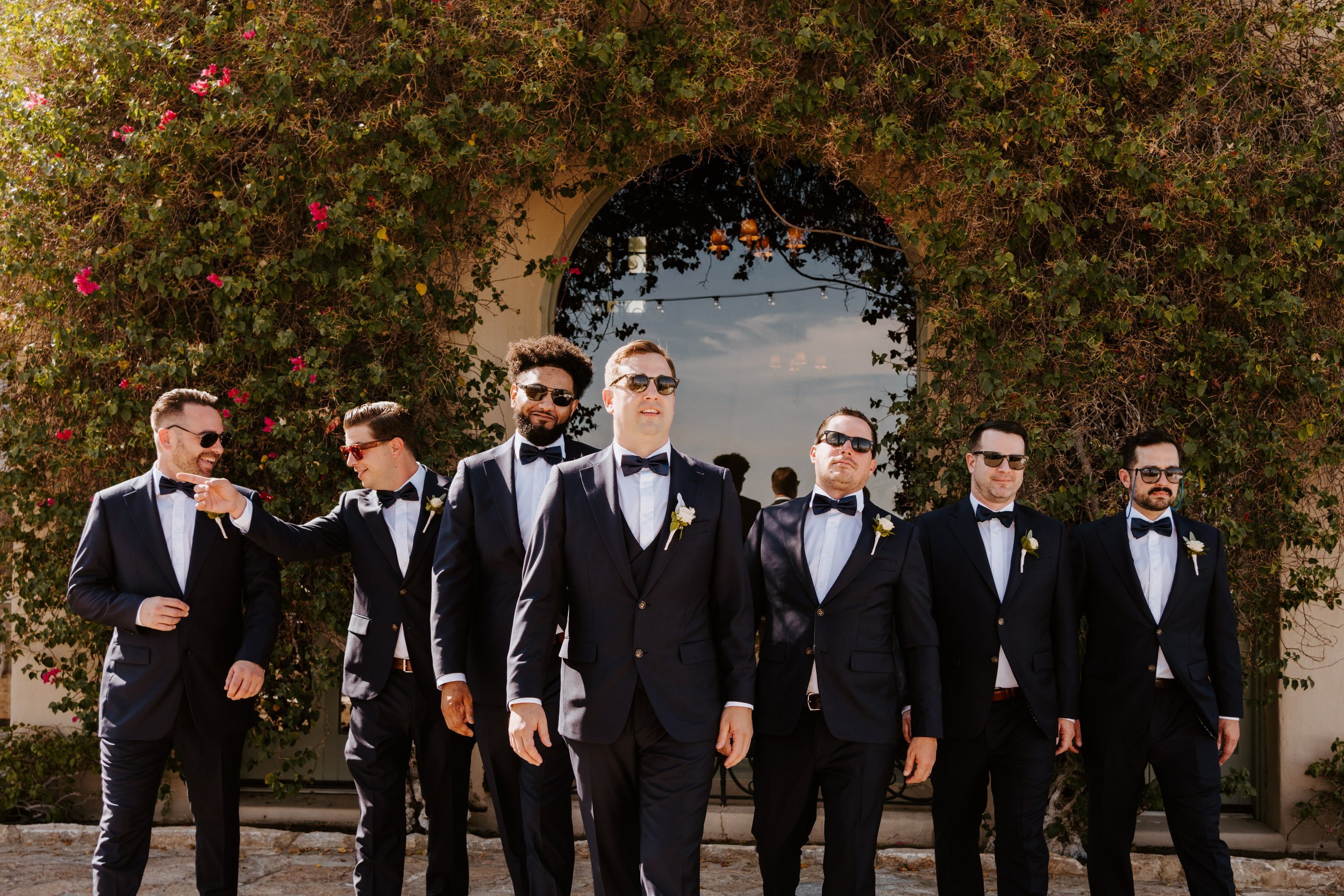 Groomsmen photo at The O’Donnell House Palm Springs, photography by Tida Svy