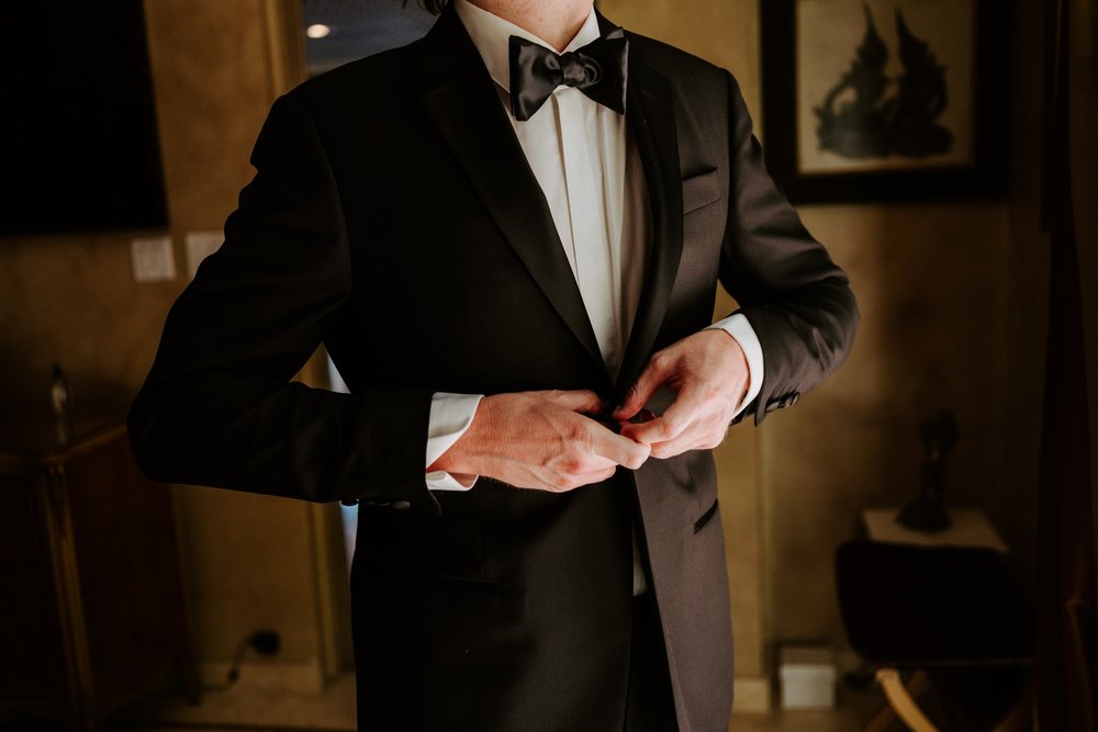 Groom getting ready at The Houdini Estate wedding, Los Angeles wedding photography by Tida Svy