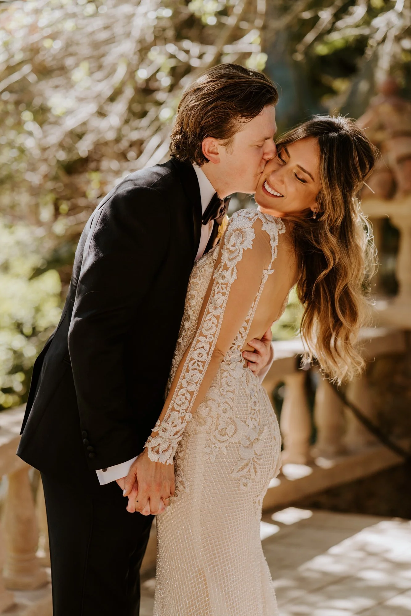 Bride and groom portrait at The Houdini Estate wedding in los angeles, ca. Vibrant and candid los angeles wedding photography by Tida Svy