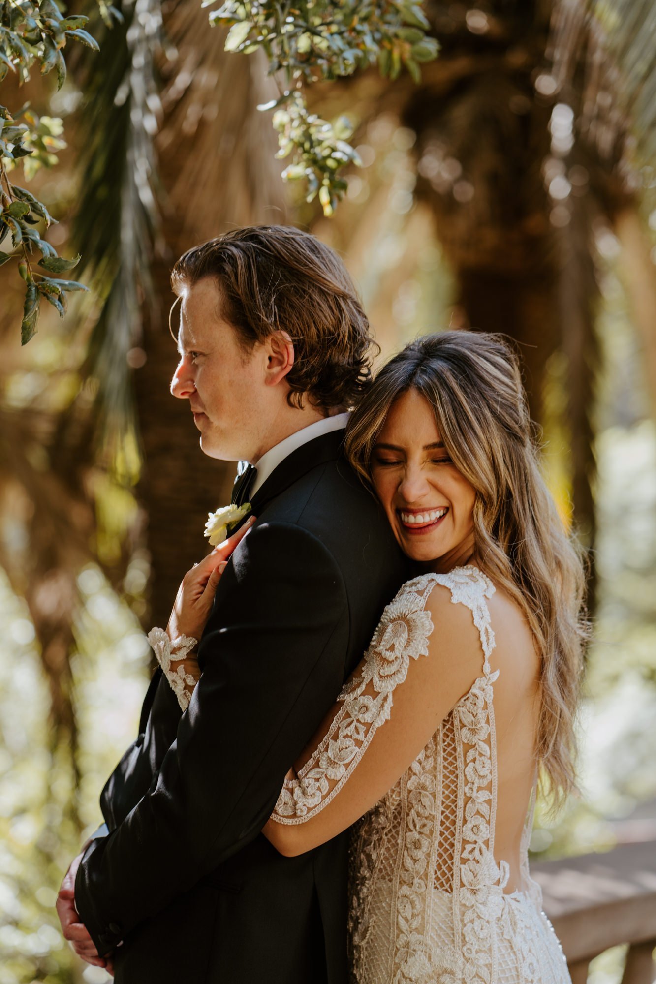 Bride and groom portrait at The Houdini Estate wedding in los angeles, ca. Vibrant and candid los angeles wedding photography by Tida Svy