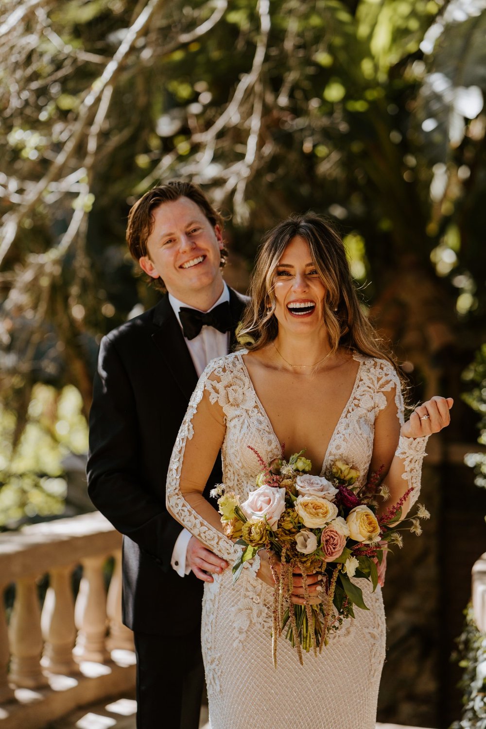 Bride and groom portrait at The Houdini Estate wedding in los angeles, ca. Vibrant and candid los angeles wedding photography by Tida Svy