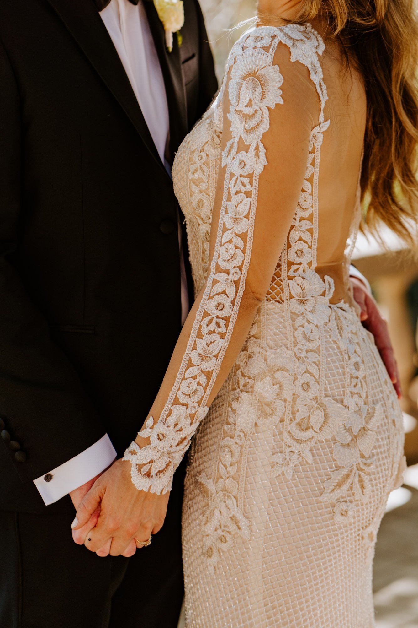 Galia Lahav wedding dress long sleeve detailed bridal gown at The Houdini Estate wedding in los angeles, ca. Vibrant and candid los angeles wedding photography by Tida Svy