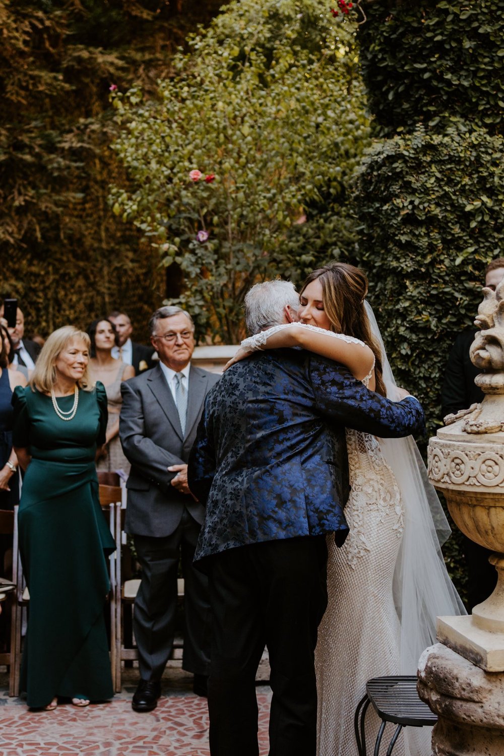 Bride walking down the aisle at The Houdini Estate Wedding Los Angeles photography by Tida Svy