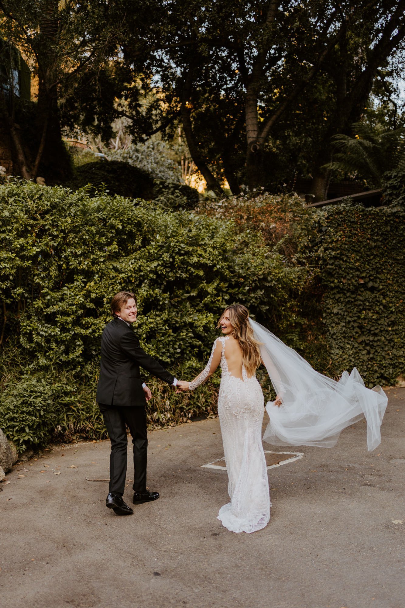 Romantic wedding portrait at The Houdini Estate in Los Angeles, wedding photography by Tida Svy