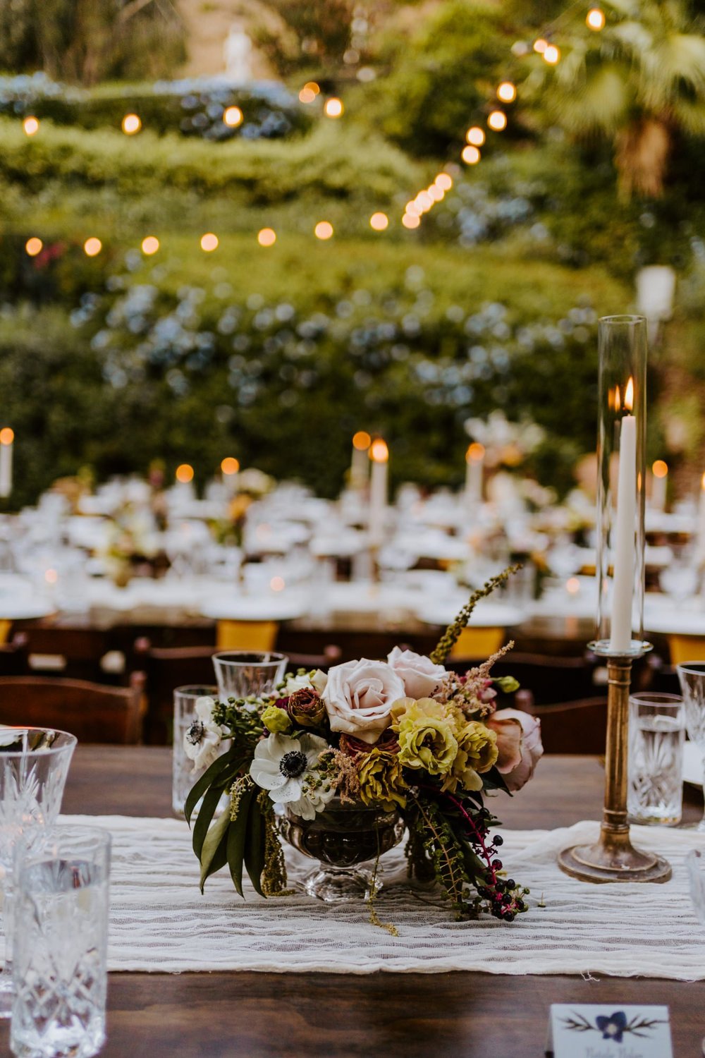 Whimsical romantic wedding reception details at The Houdini Estate wedding in Los Angeles, wedding photography by Tida Svy